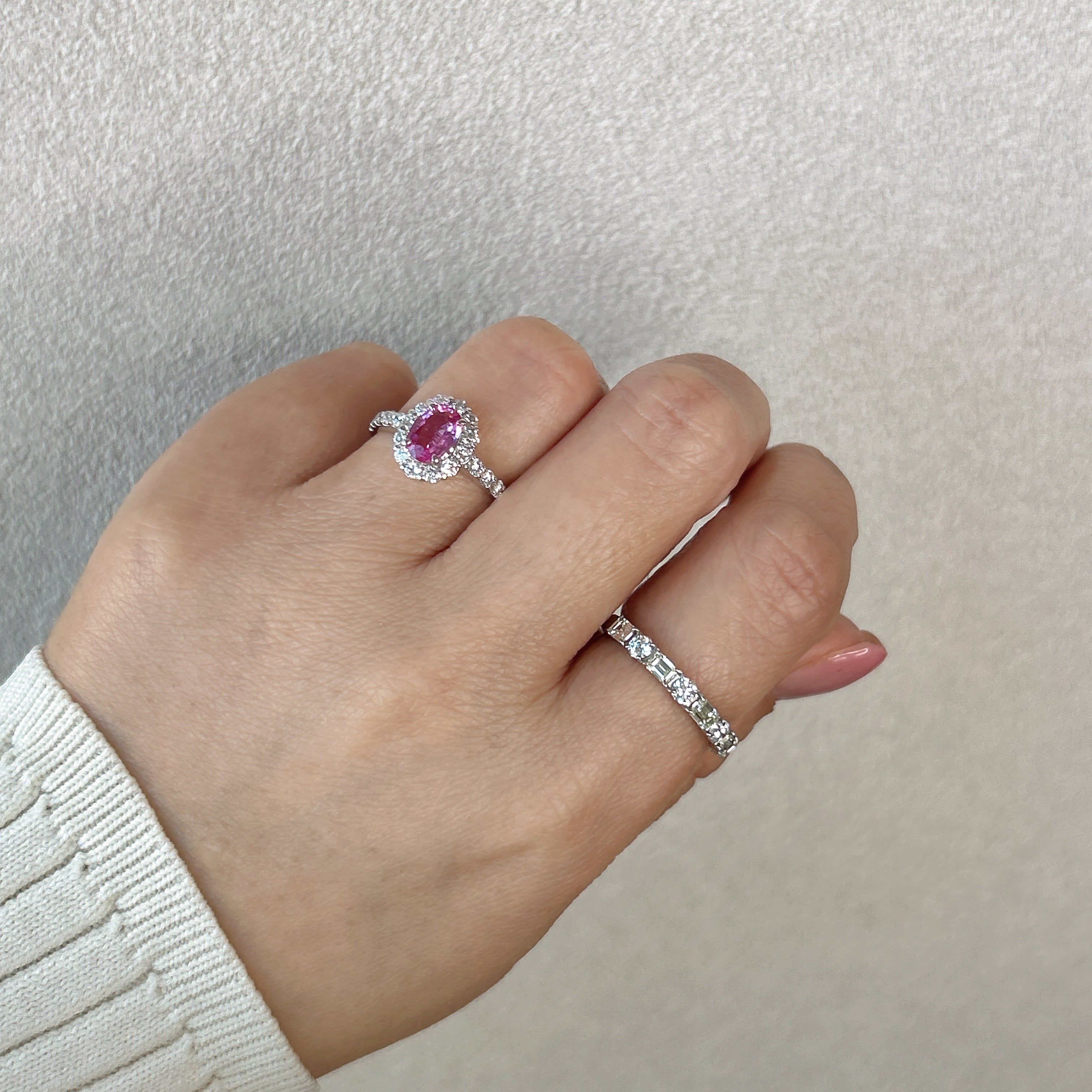 96［一点物］リング ピンクサファイア 0.8ct前後 OV PT