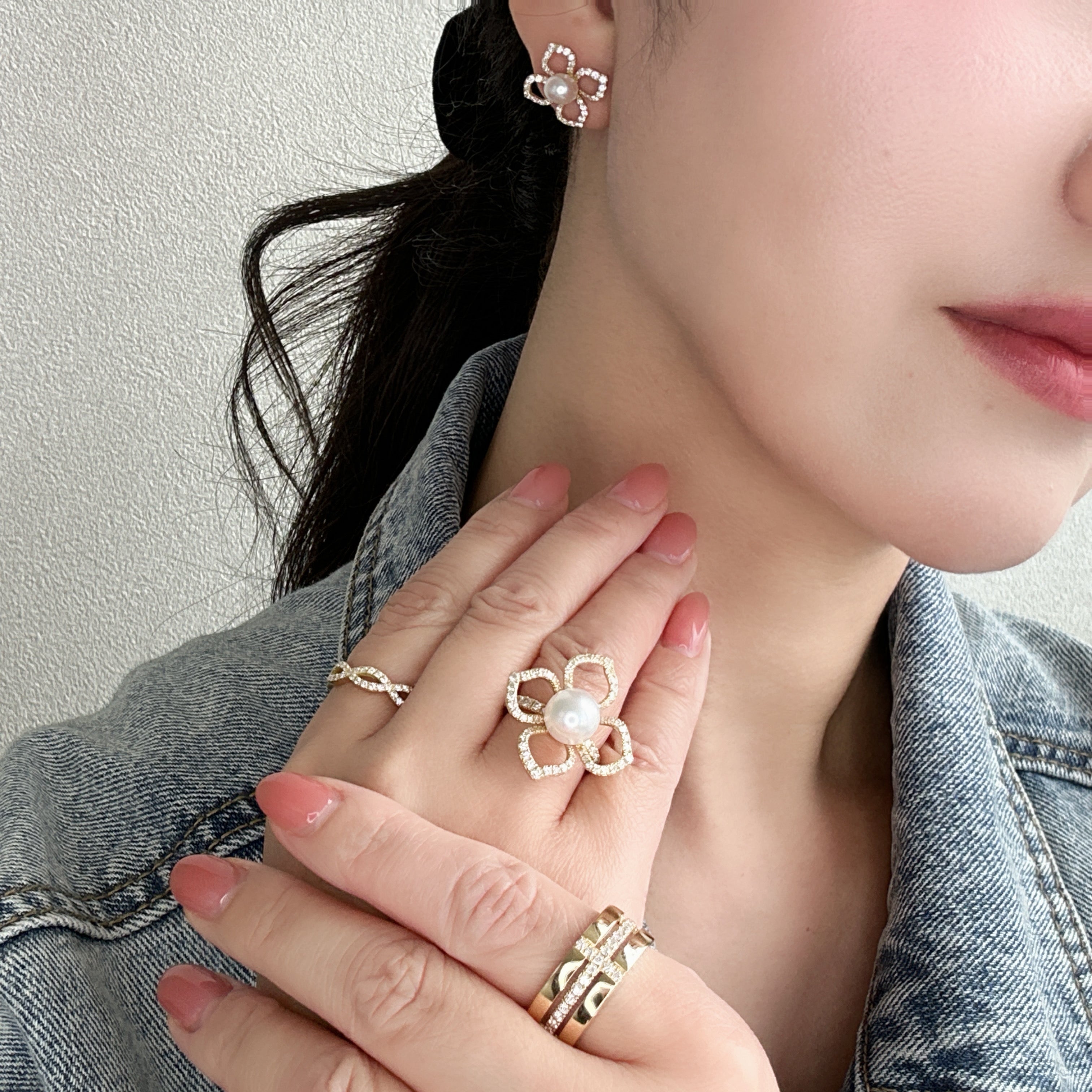 ［ハナミズキ］リング あこや真珠9mm