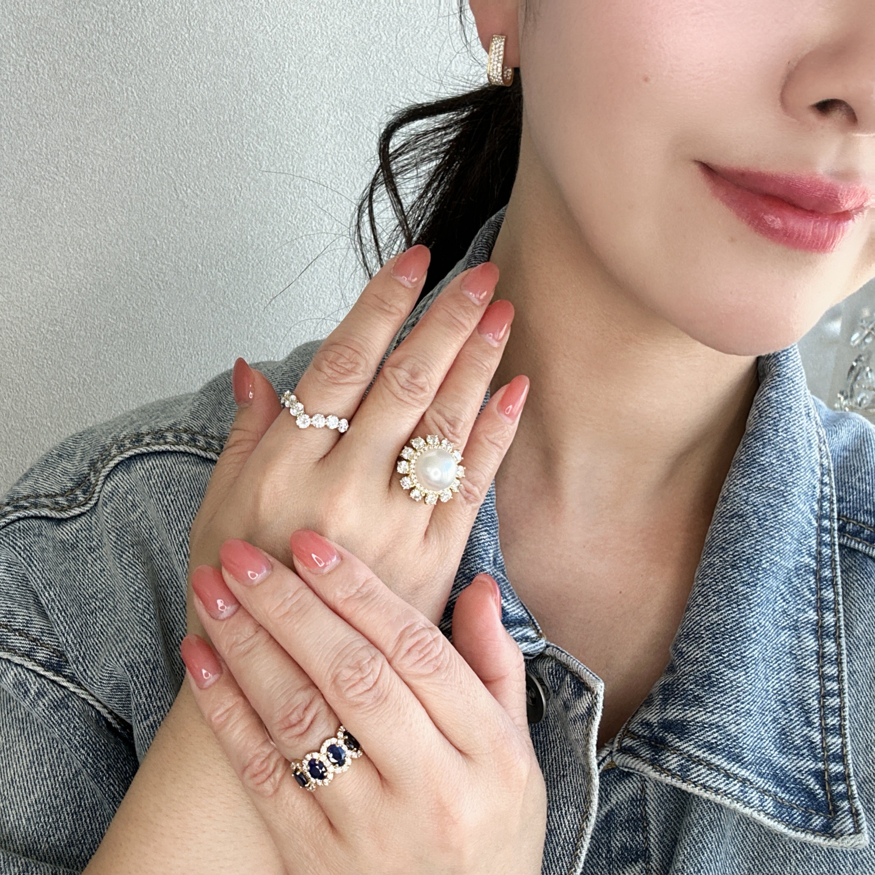 ［パピヨン］リング ダイヤ 1pc0.2ct×7pc