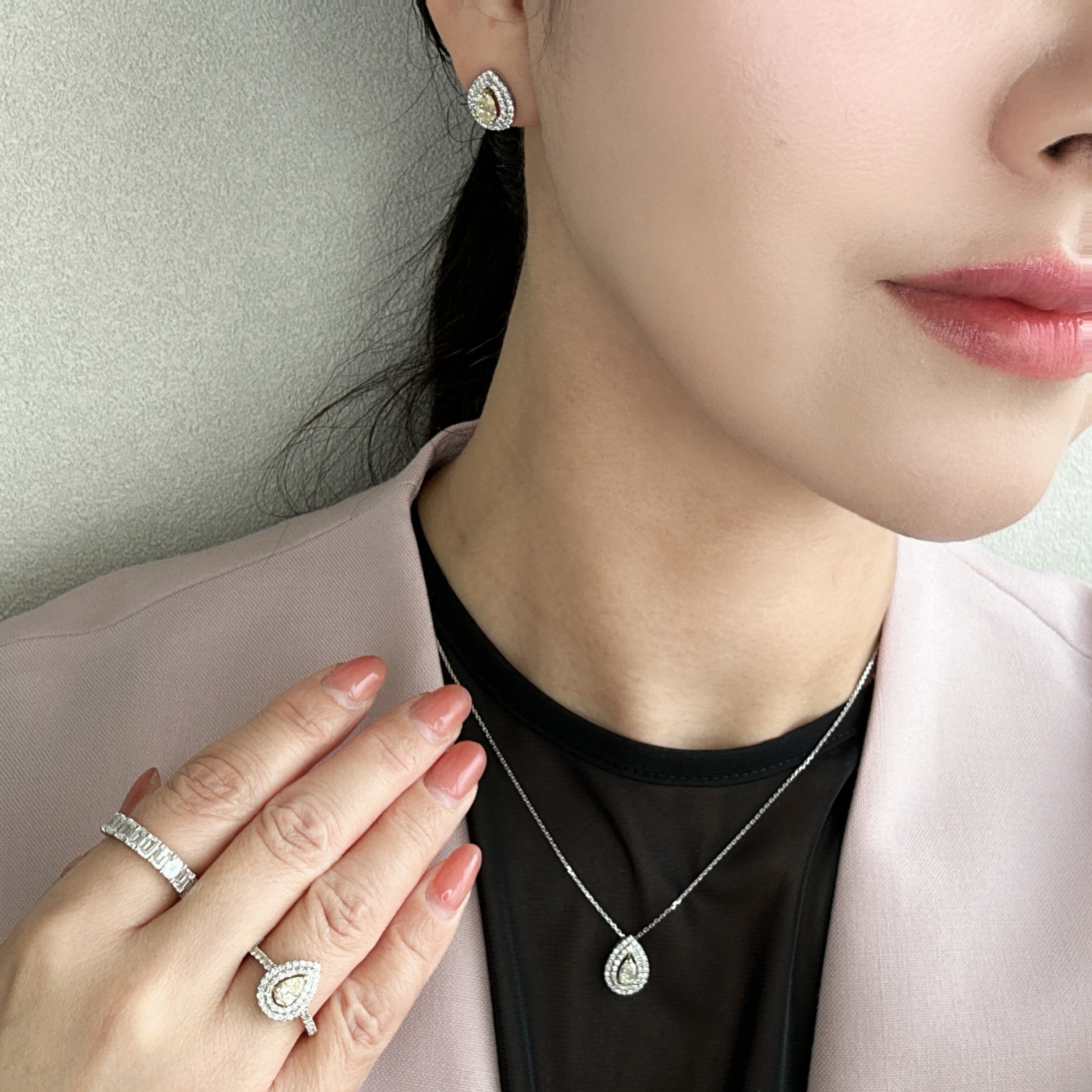 [ポワール］ネックレス ライトイエローダイヤ 0.3ct PS