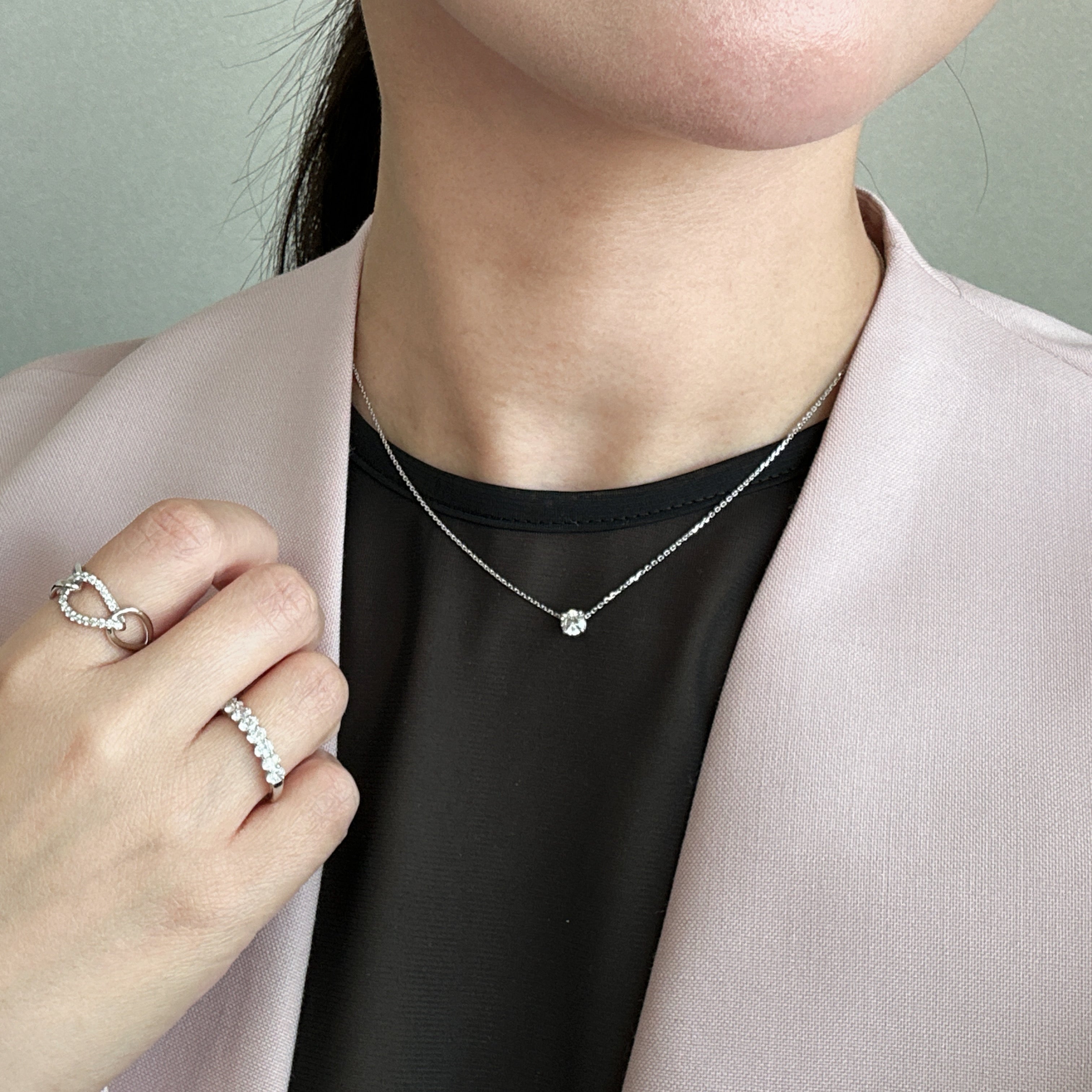 ［ポインターノーマル］ネックレス ダイヤ 中石0.3ct