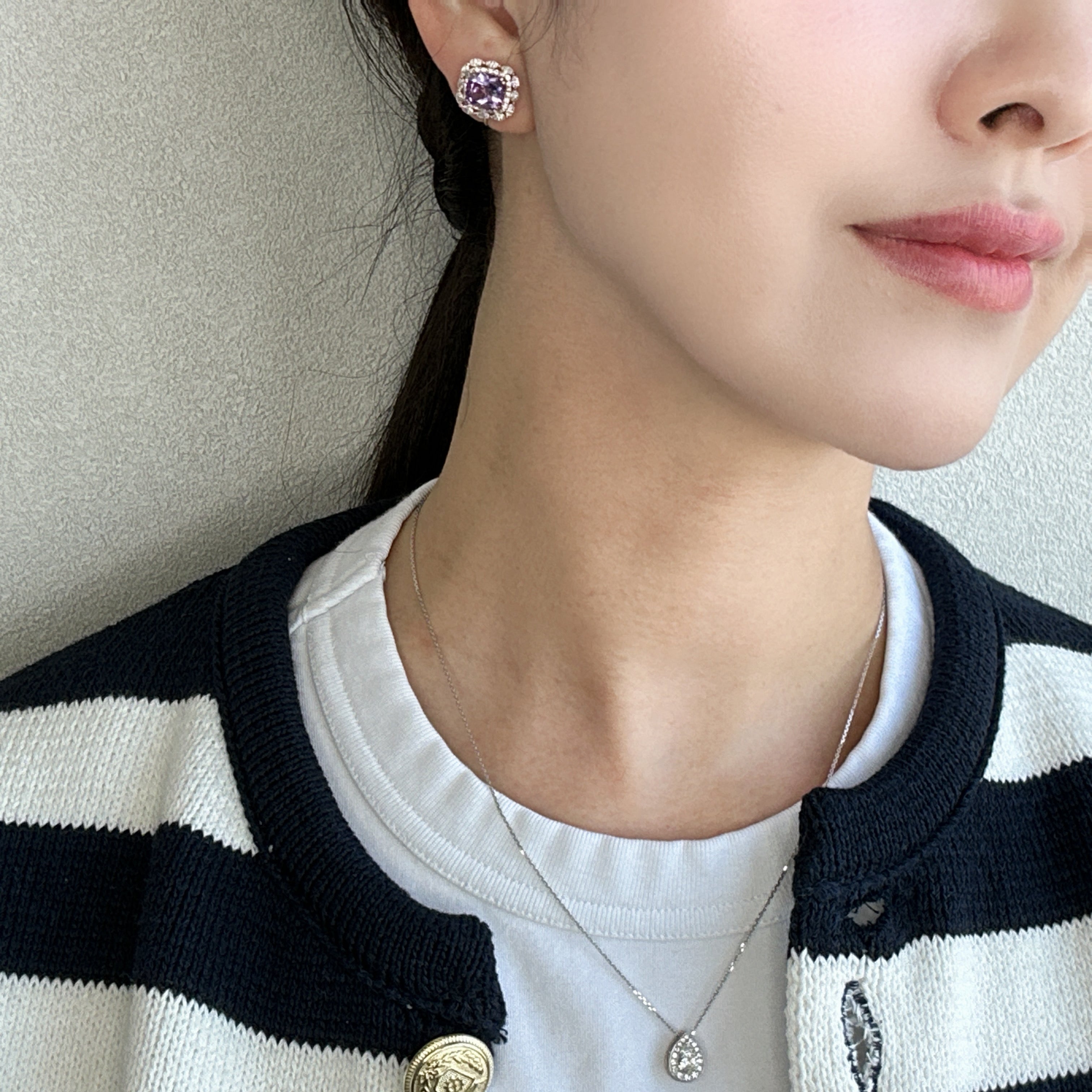 ［マドンナリリー］ピアス ライトアメジスト/グリーンアメジスト/タンザナイト