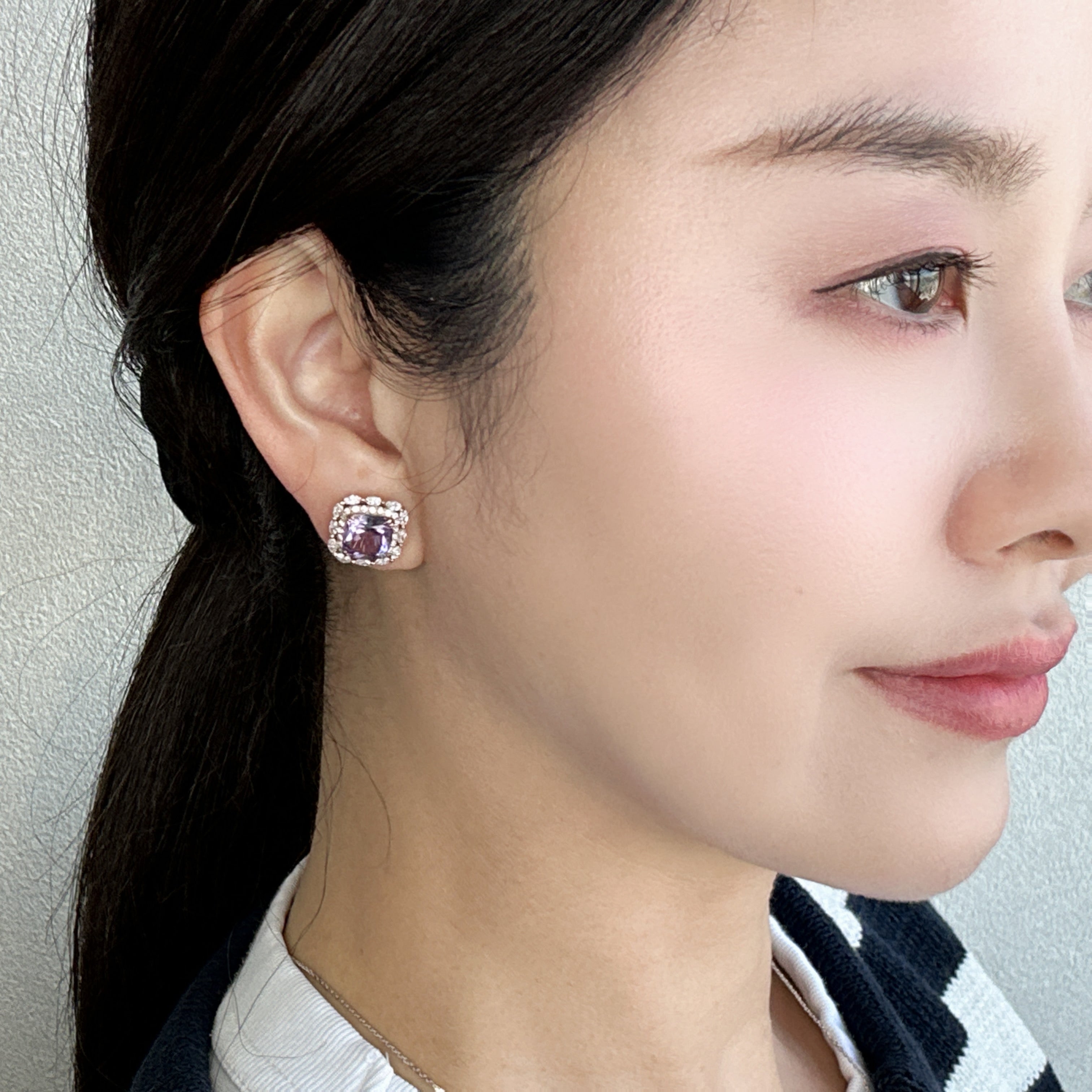 ［マドンナリリー］ピアス ライトアメジスト/グリーンアメジスト/タンザナイト