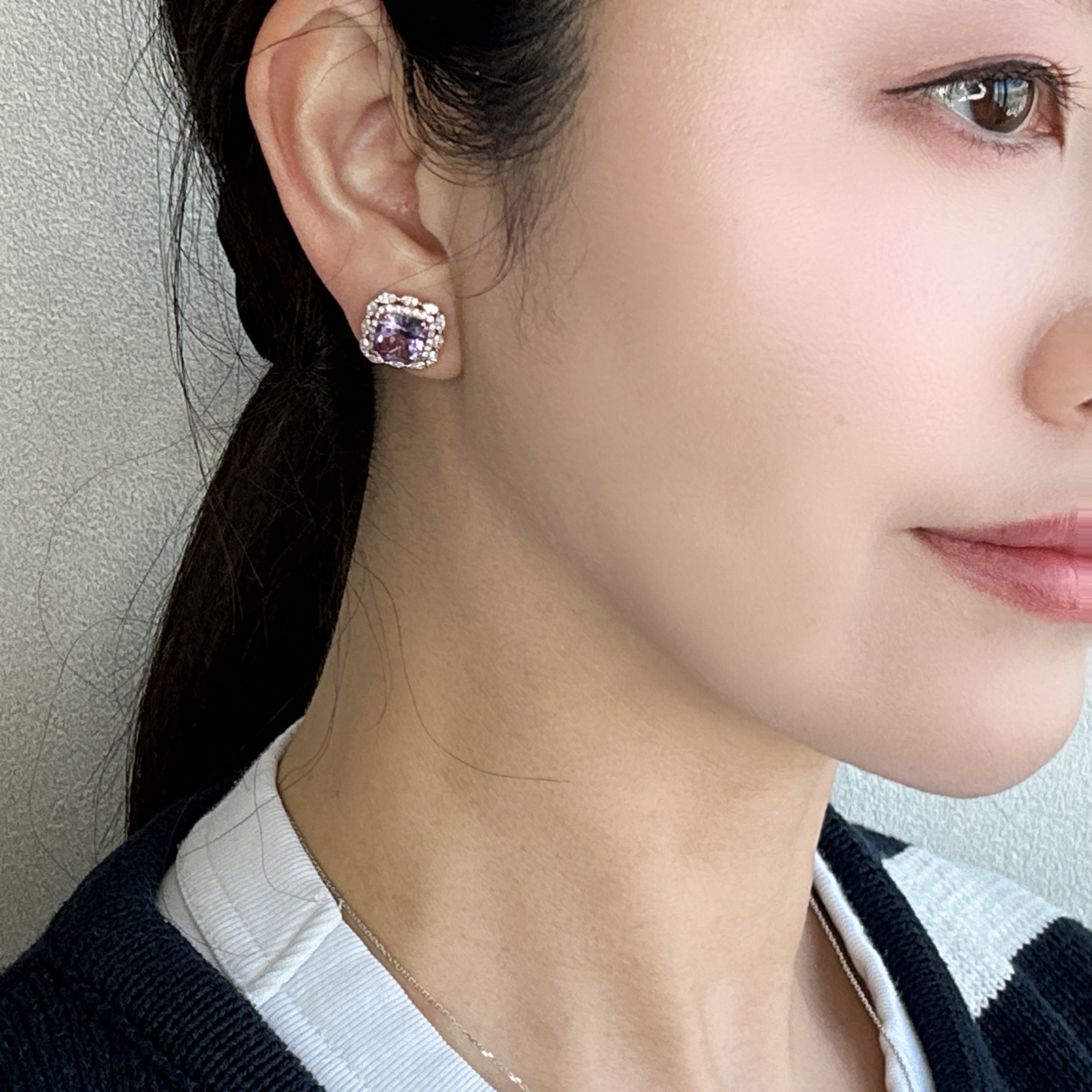 ［マドンナリリー］ピアス ライトアメジスト/グリーンアメジスト/タンザナイト