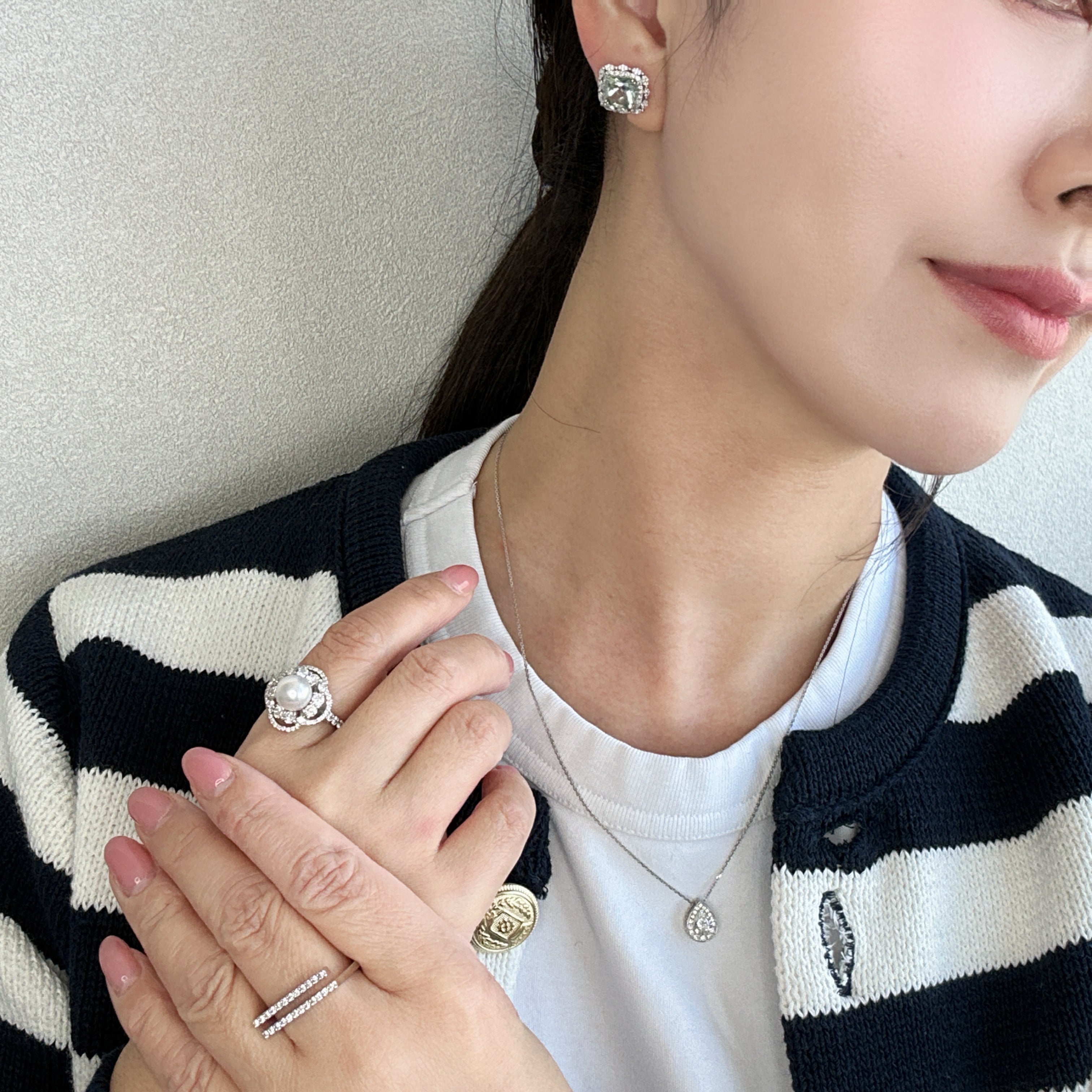 ［マドンナリリー］ピアス ライトアメジスト/グリーンアメジスト/タンザナイト