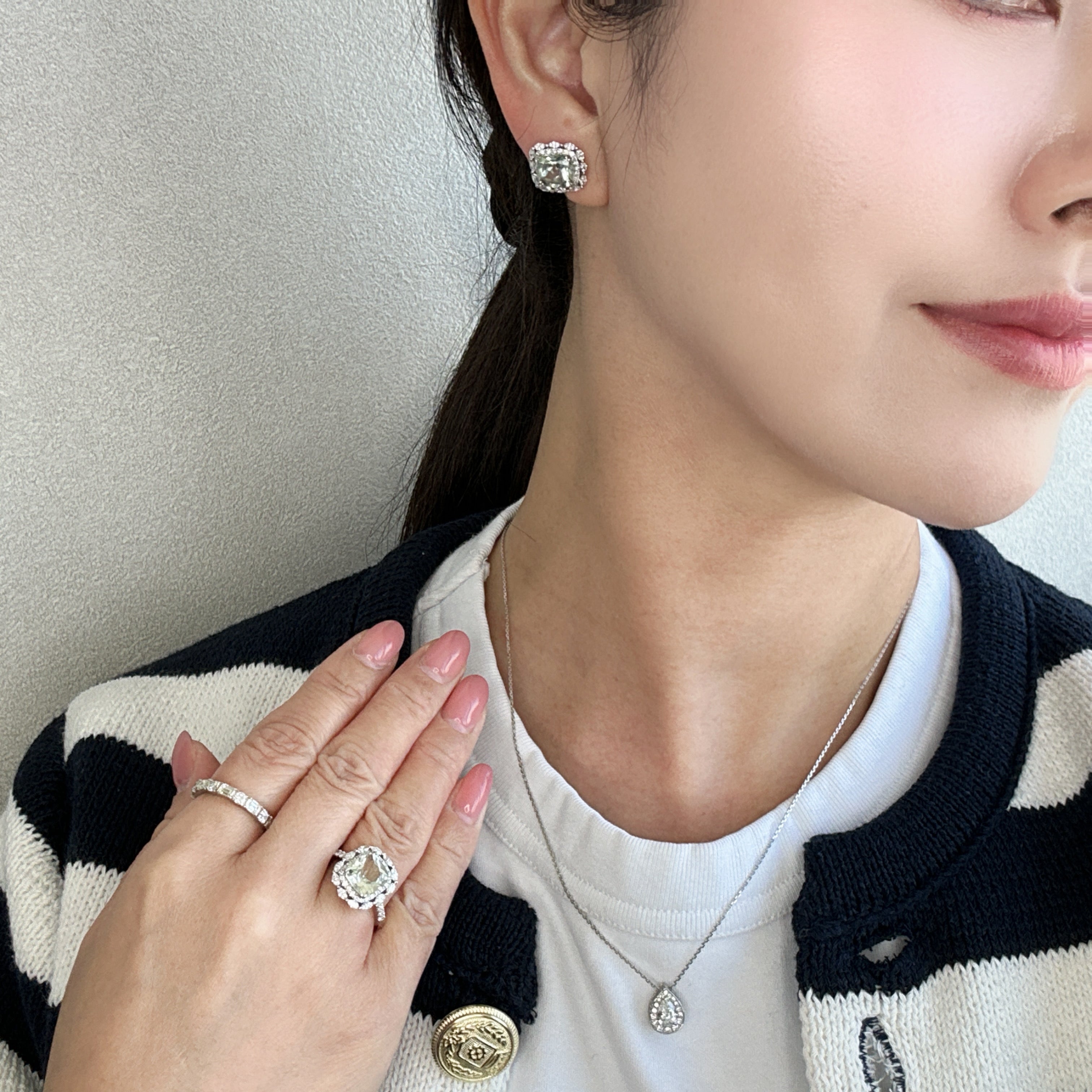 ［マドンナリリー］ピアス ライトアメジスト/グリーンアメジスト/タンザナイト