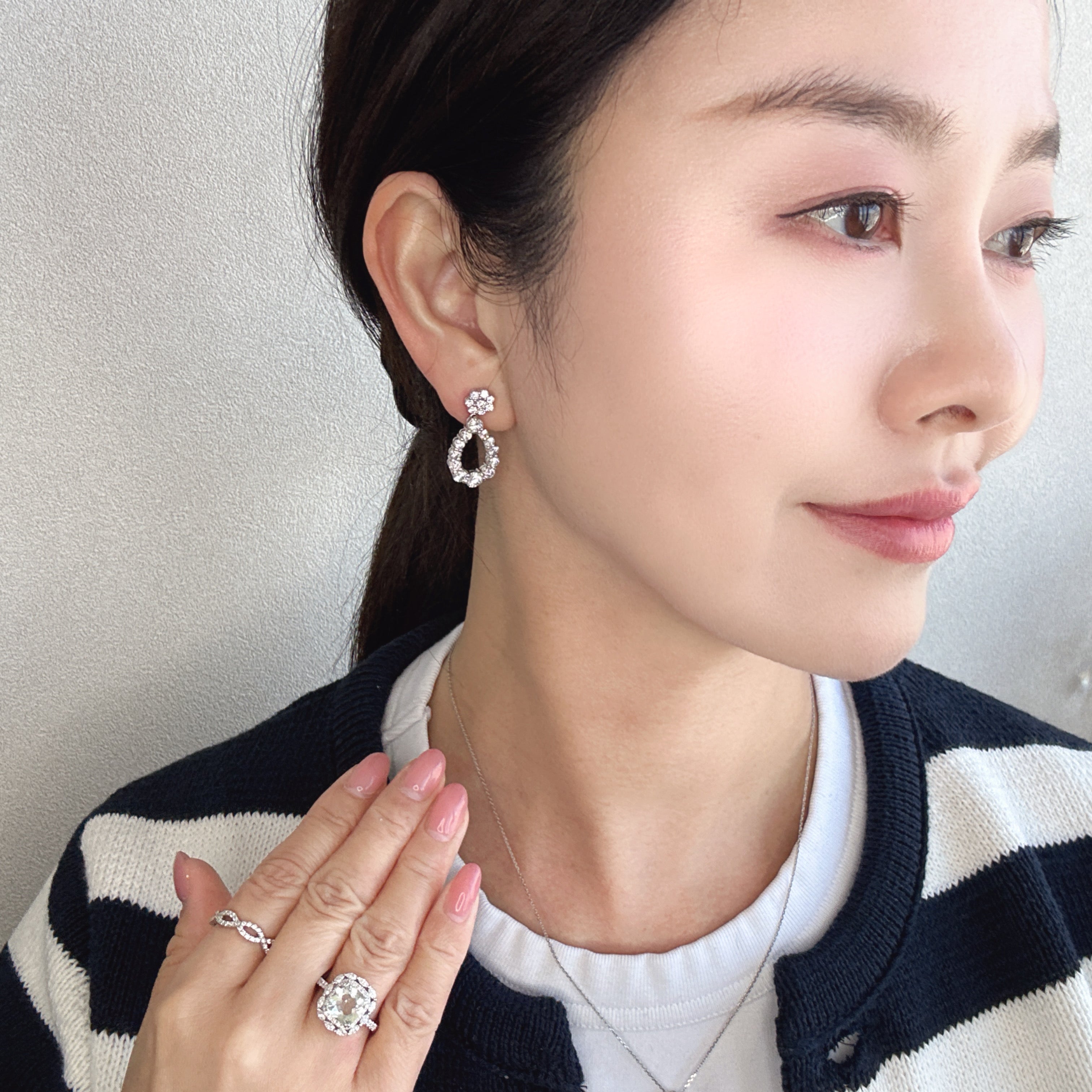 ［ロゼ］ピアス ダイヤ