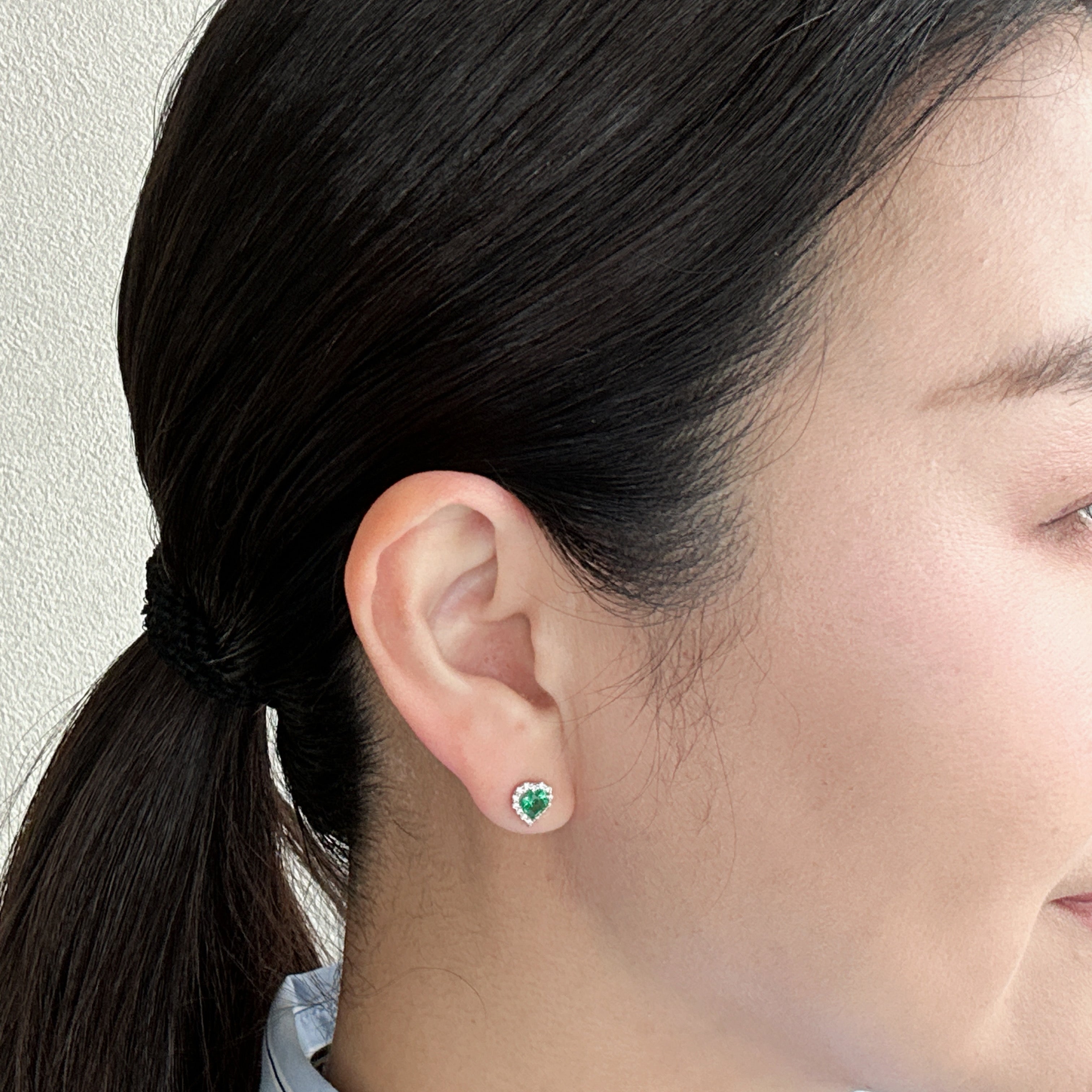 42［一点物/エムロード］ピアス エメラルド 0.2ct×2 HS PT