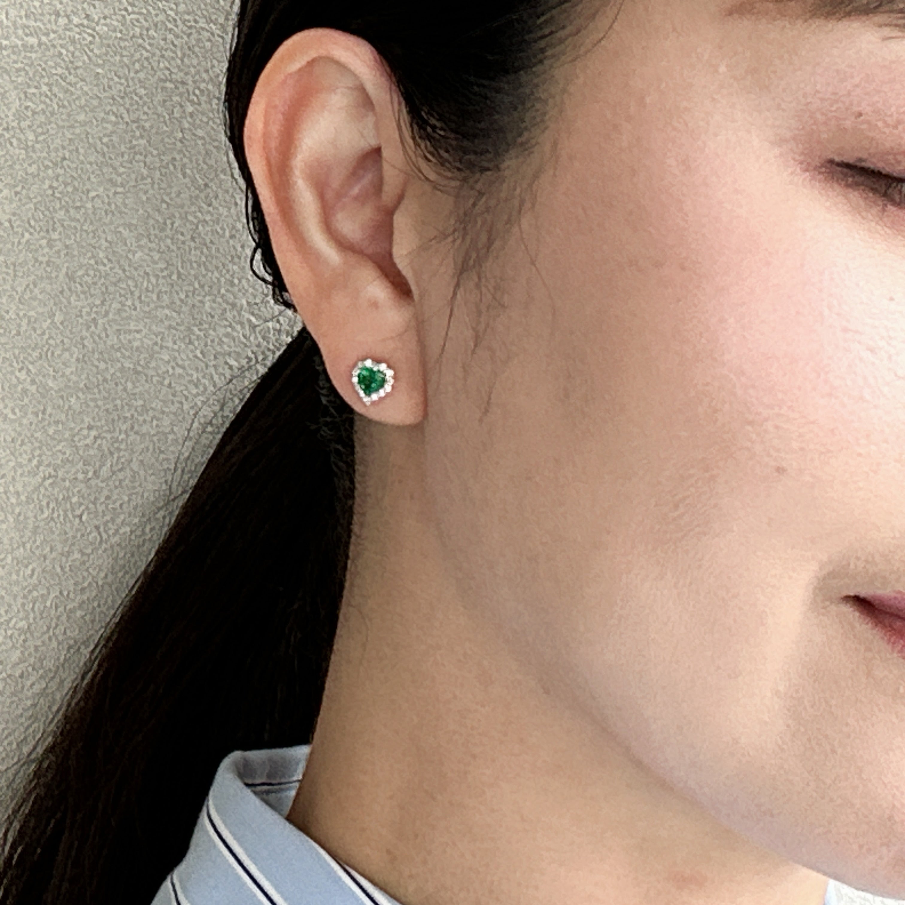 42［一点物/エムロード］ピアス エメラルド 0.2ct×2 HS PT