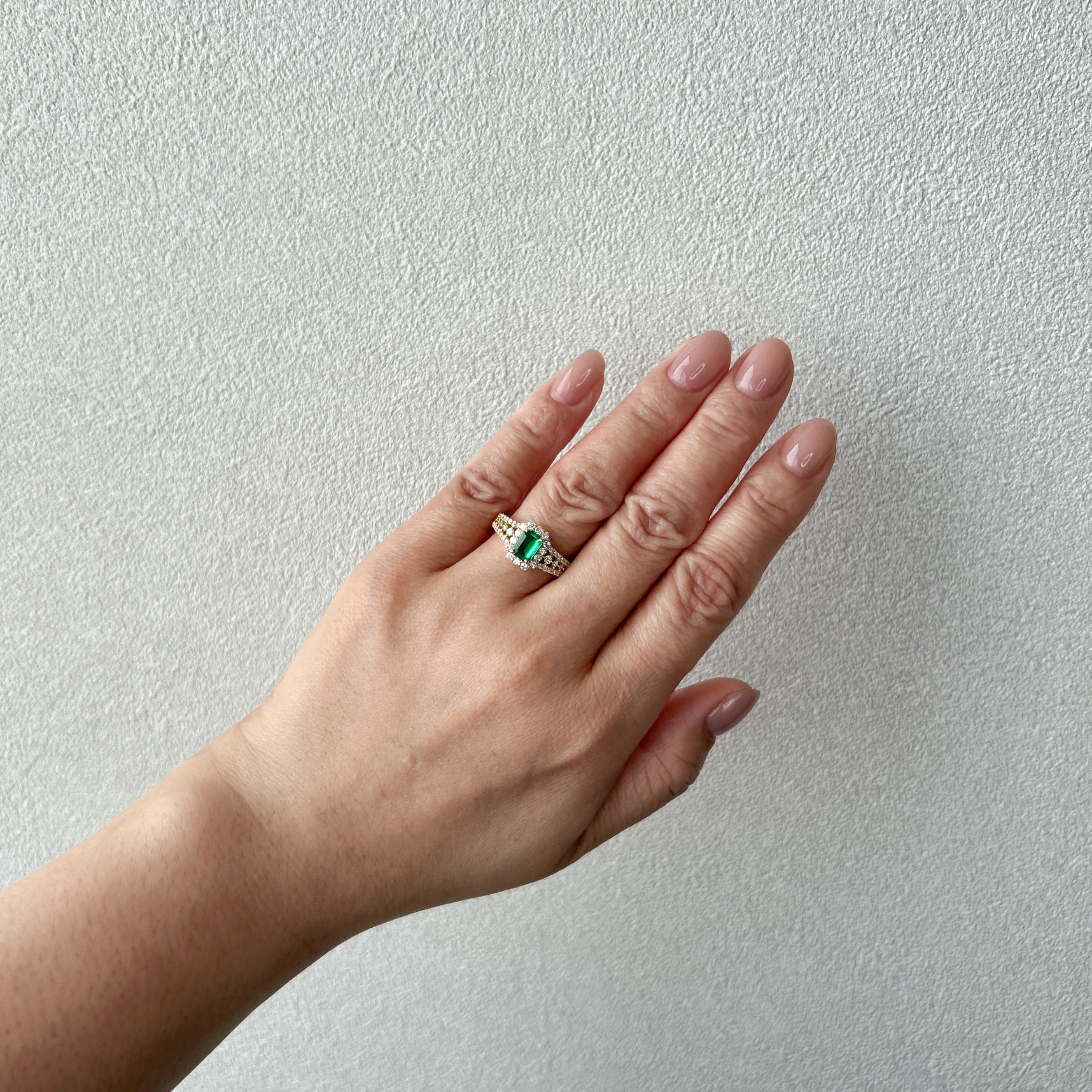 19［一点物］リング エメラルド0.5ct前後 SQ K18YG