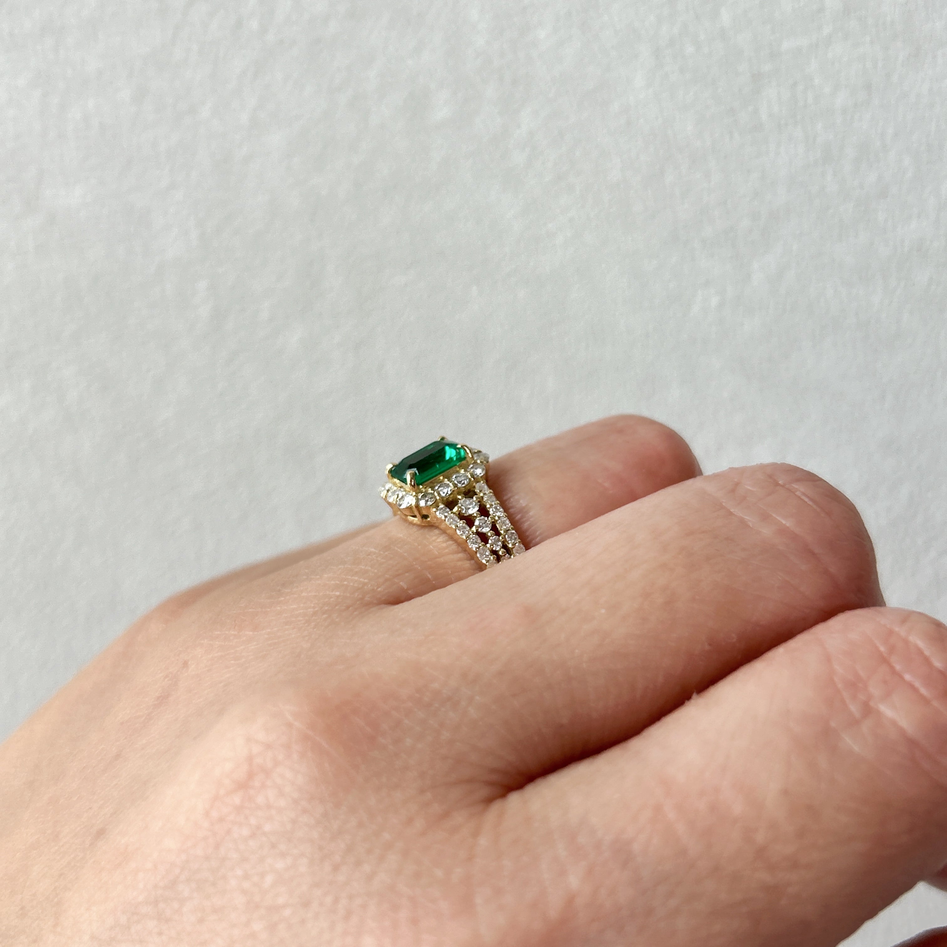 19［一点物］リング エメラルド0.5ct前後 SQ K18YG