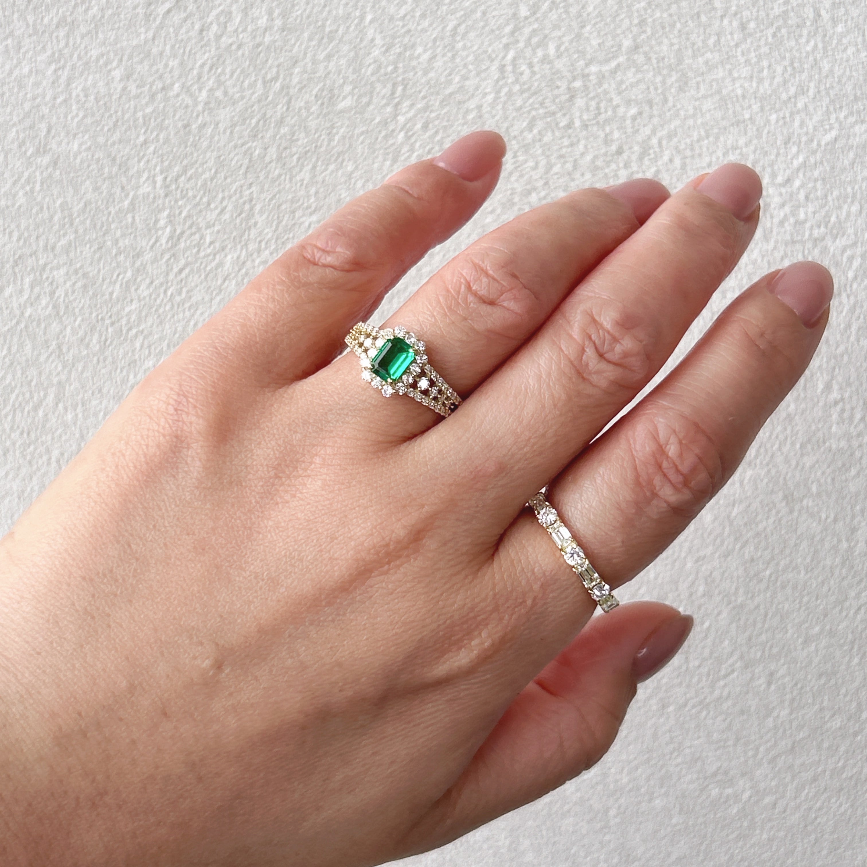 19［一点物］リング エメラルド0.5ct前後 SQ K18YG