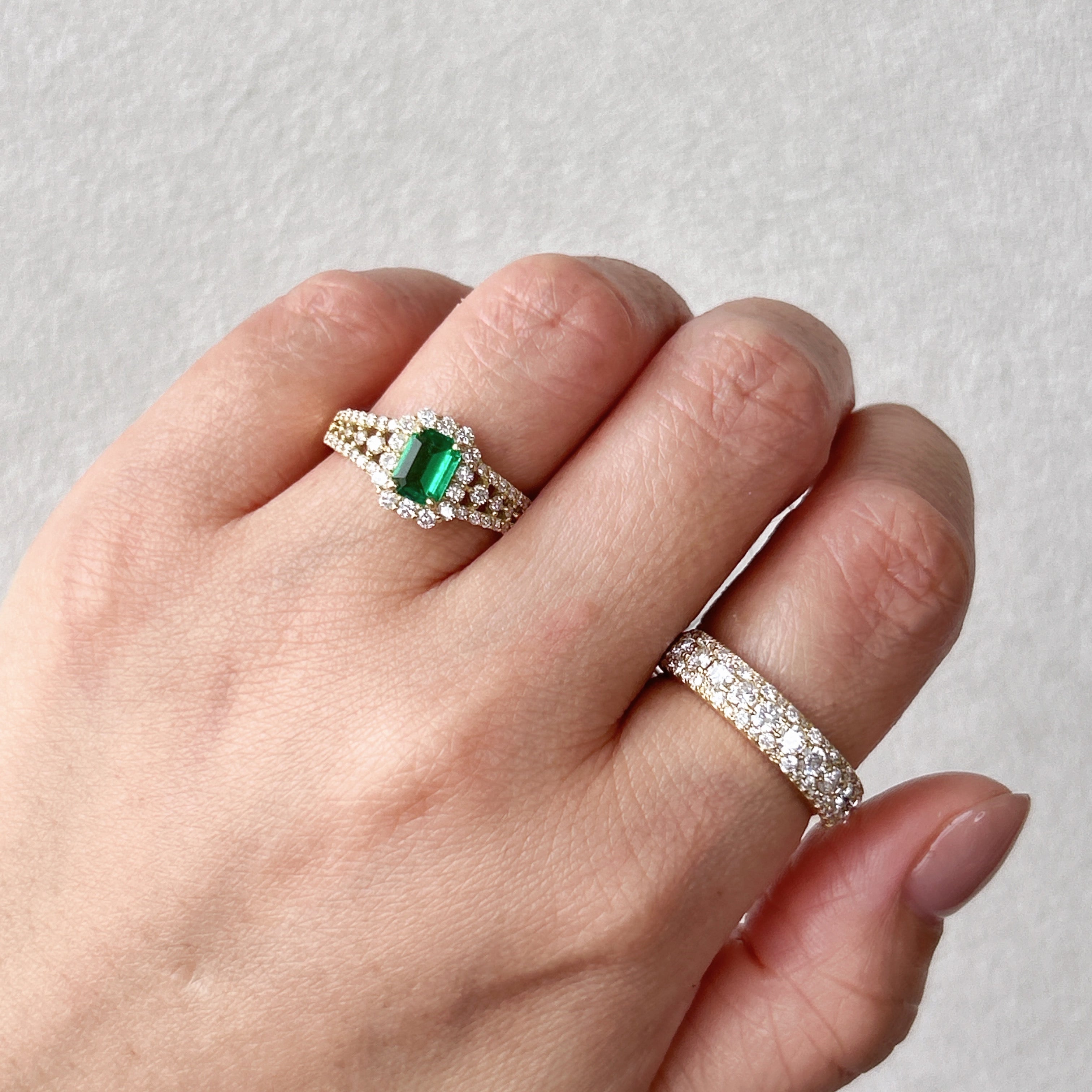 19［一点物］リング エメラルド0.5ct前後 SQ K18YG