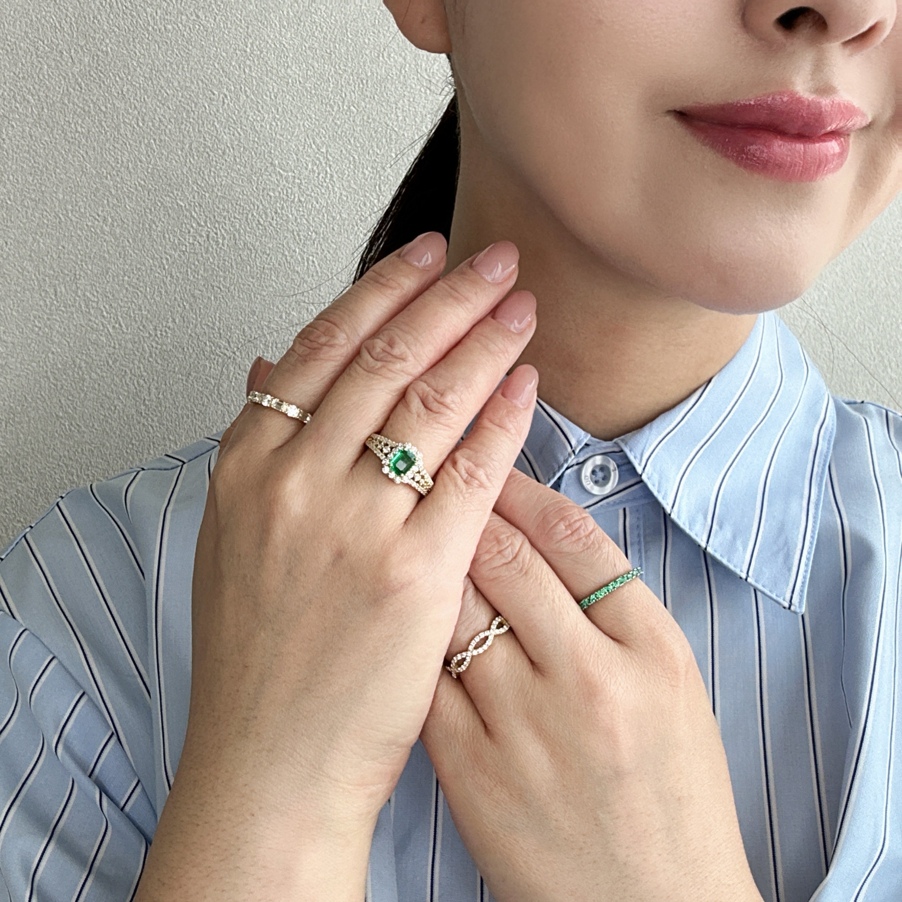 19［一点物］リング エメラルド0.5ct前後 SQ K18YG