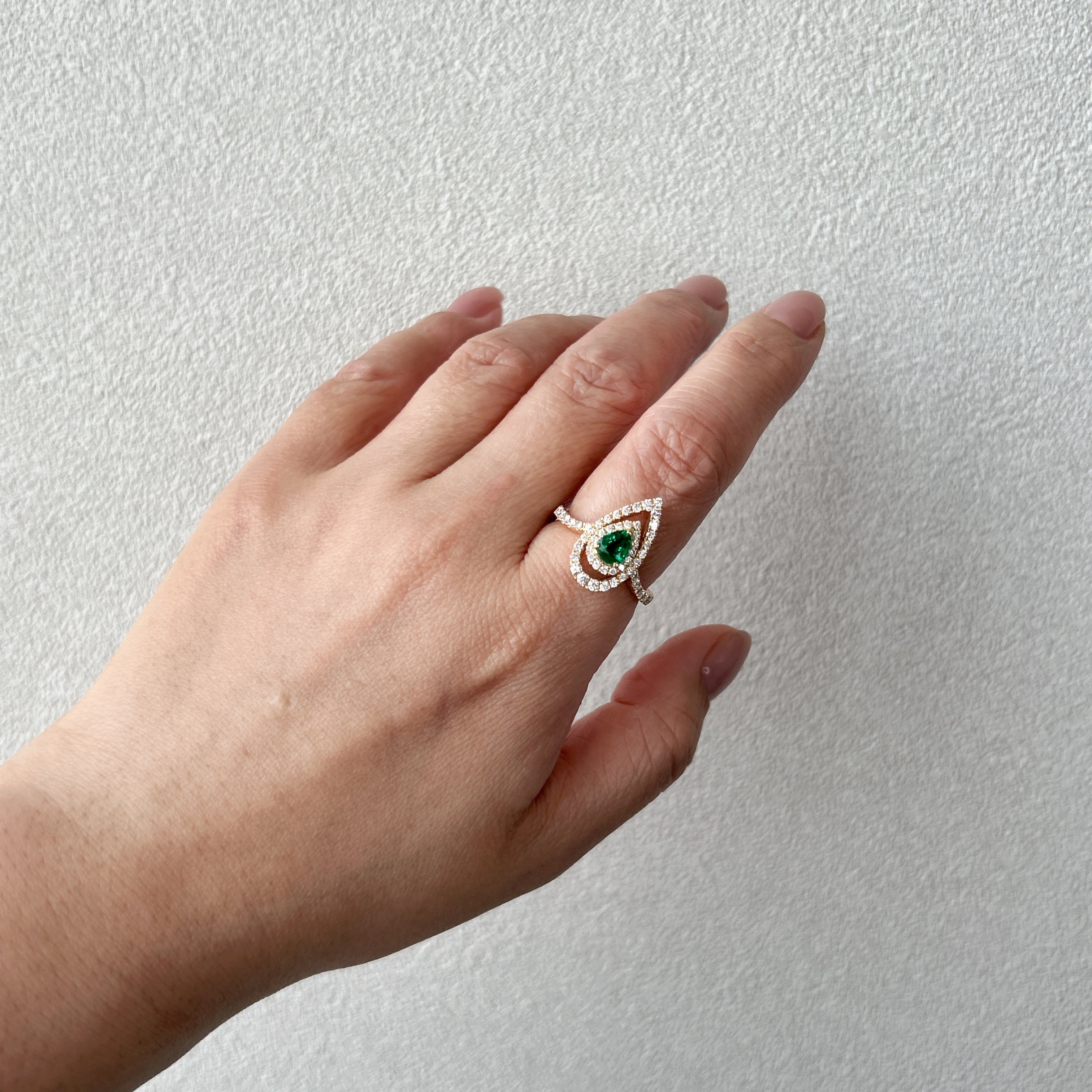 17［一点物/ブランシェ］リング エメラルド 0.37ct PS K18YG