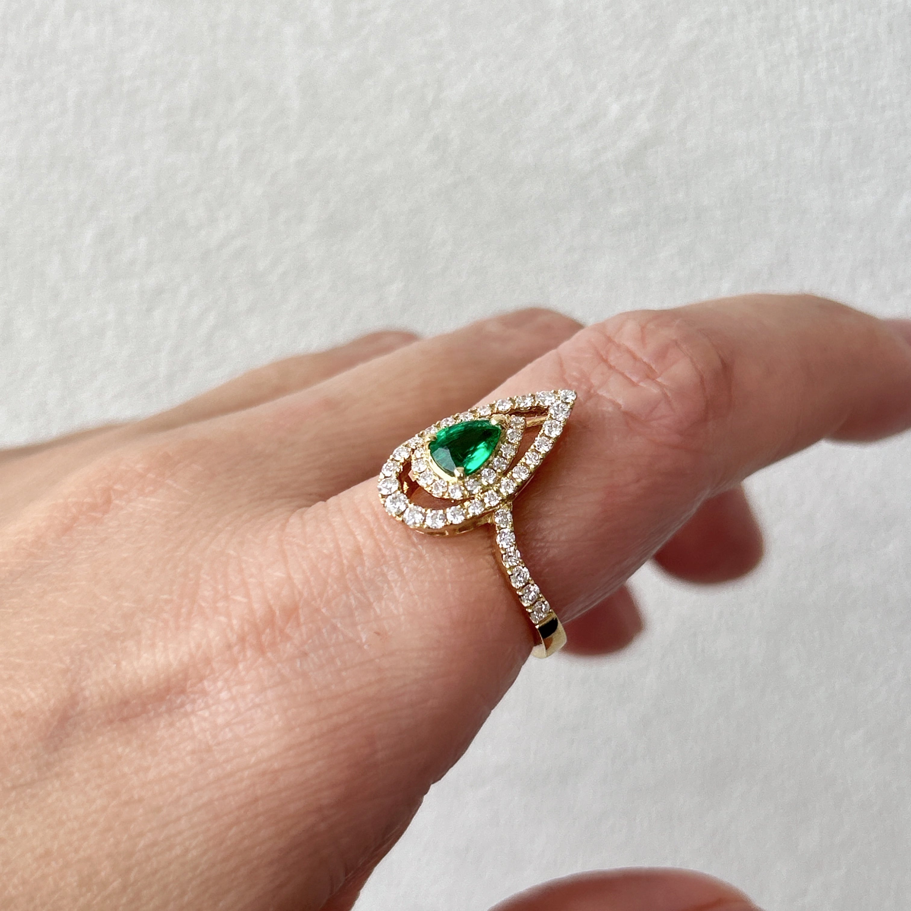 17［一点物/ブランシェ］リング エメラルド 0.37ct PS K18YG