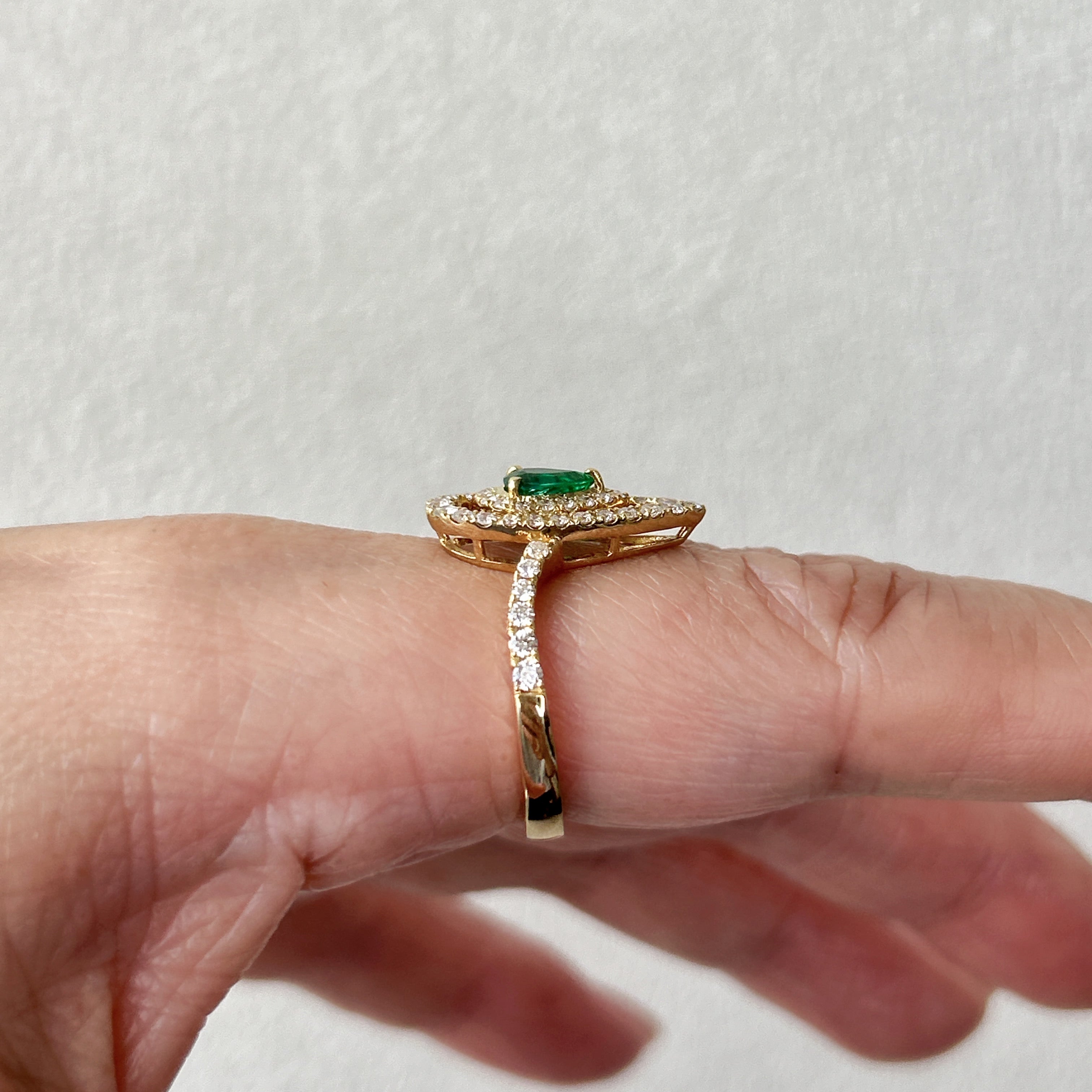 17［一点物/ブランシェ］リング エメラルド 0.37ct PS K18YG