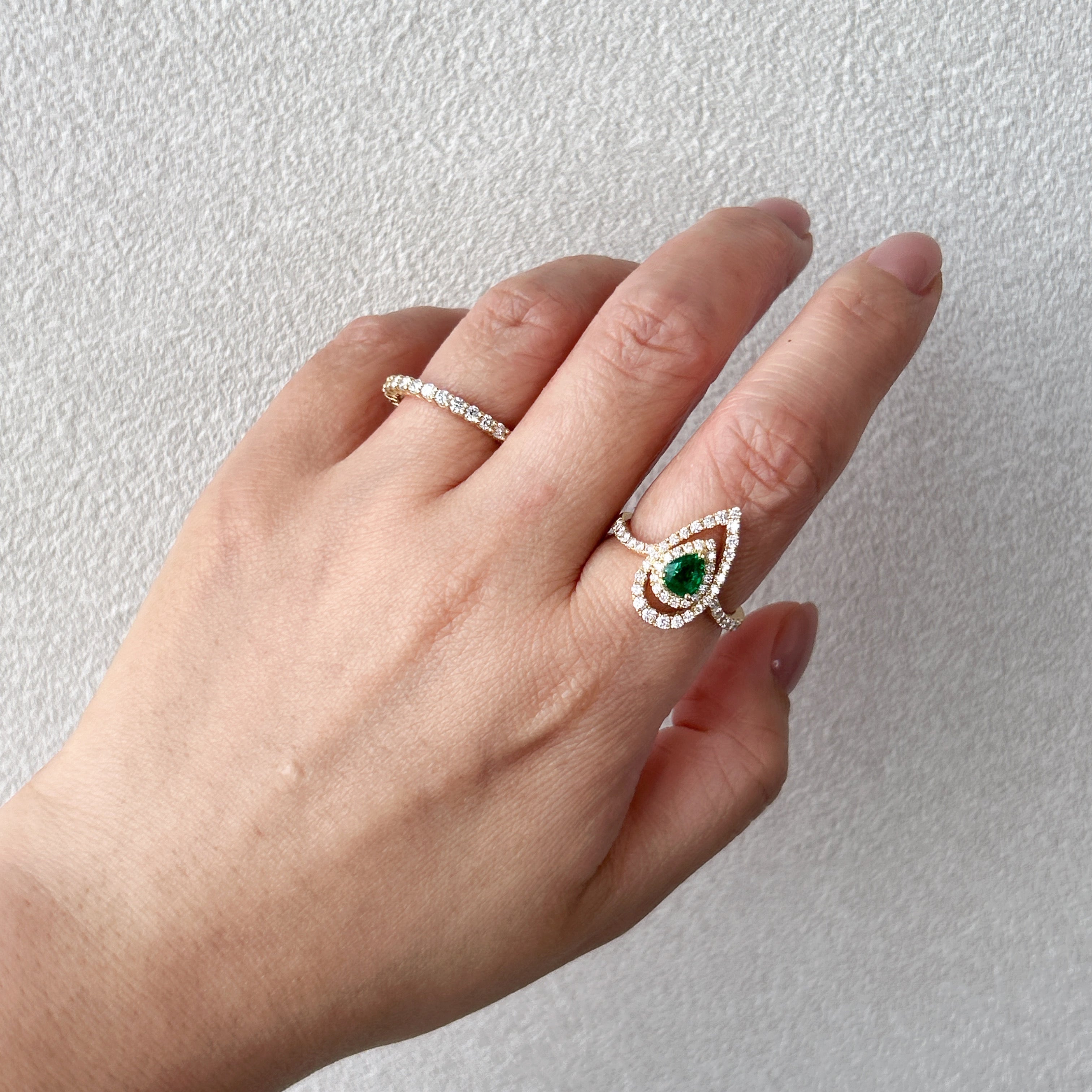 17［一点物/ブランシェ］リング エメラルド 0.37ct PS K18YG