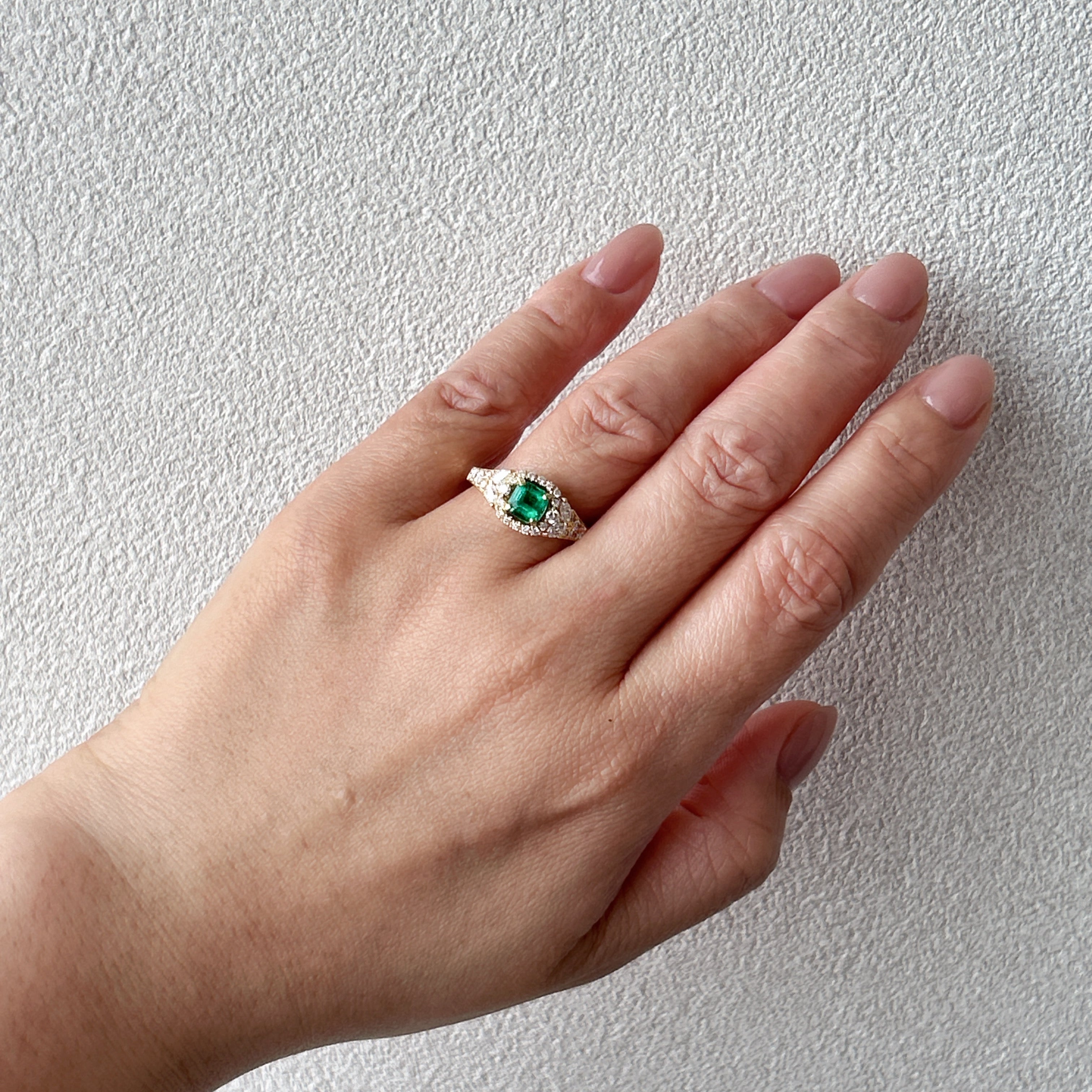 10［一点物］リング エメラルド 0.5ct前後 SQ K18YG