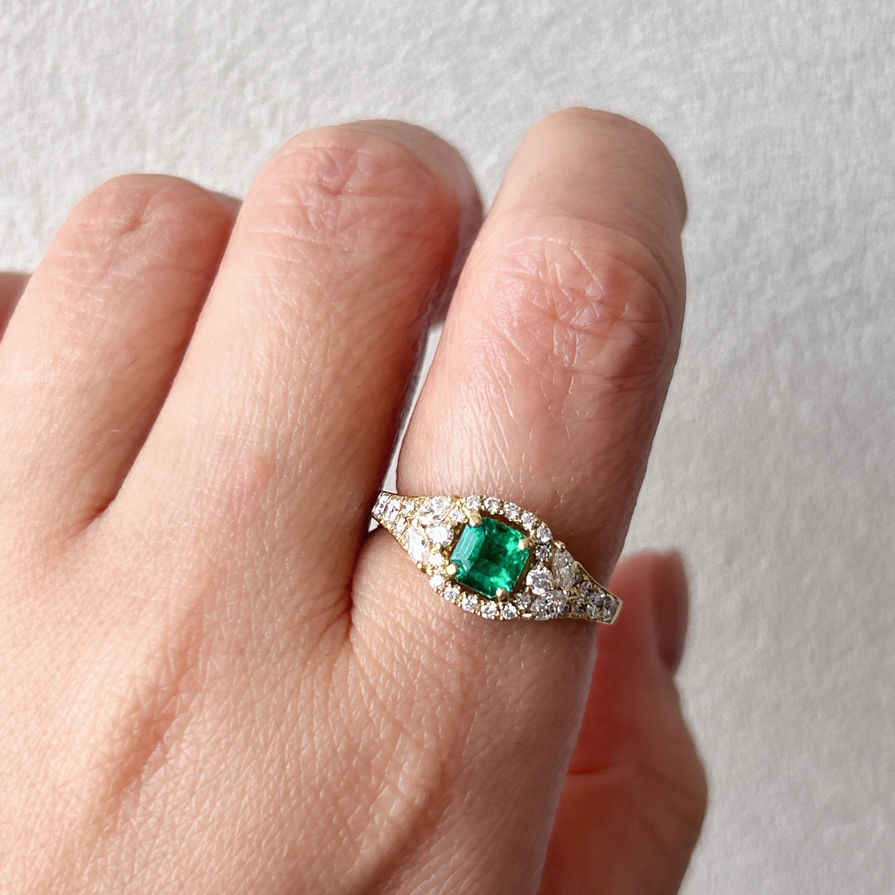 10［一点物］リング エメラルド 0.5ct前後 SQ K18YG