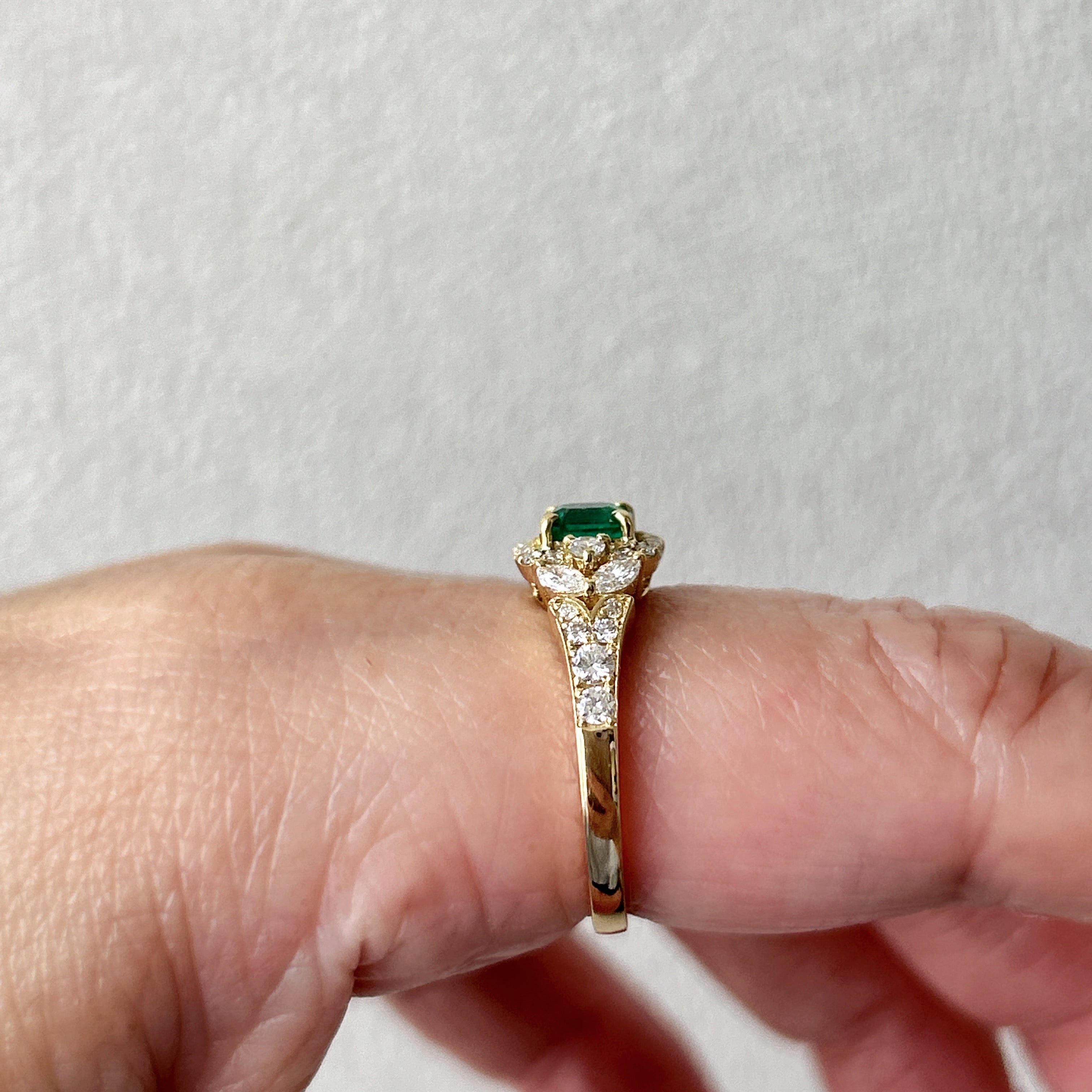 10［一点物］リング エメラルド 0.5ct前後 SQ K18YG