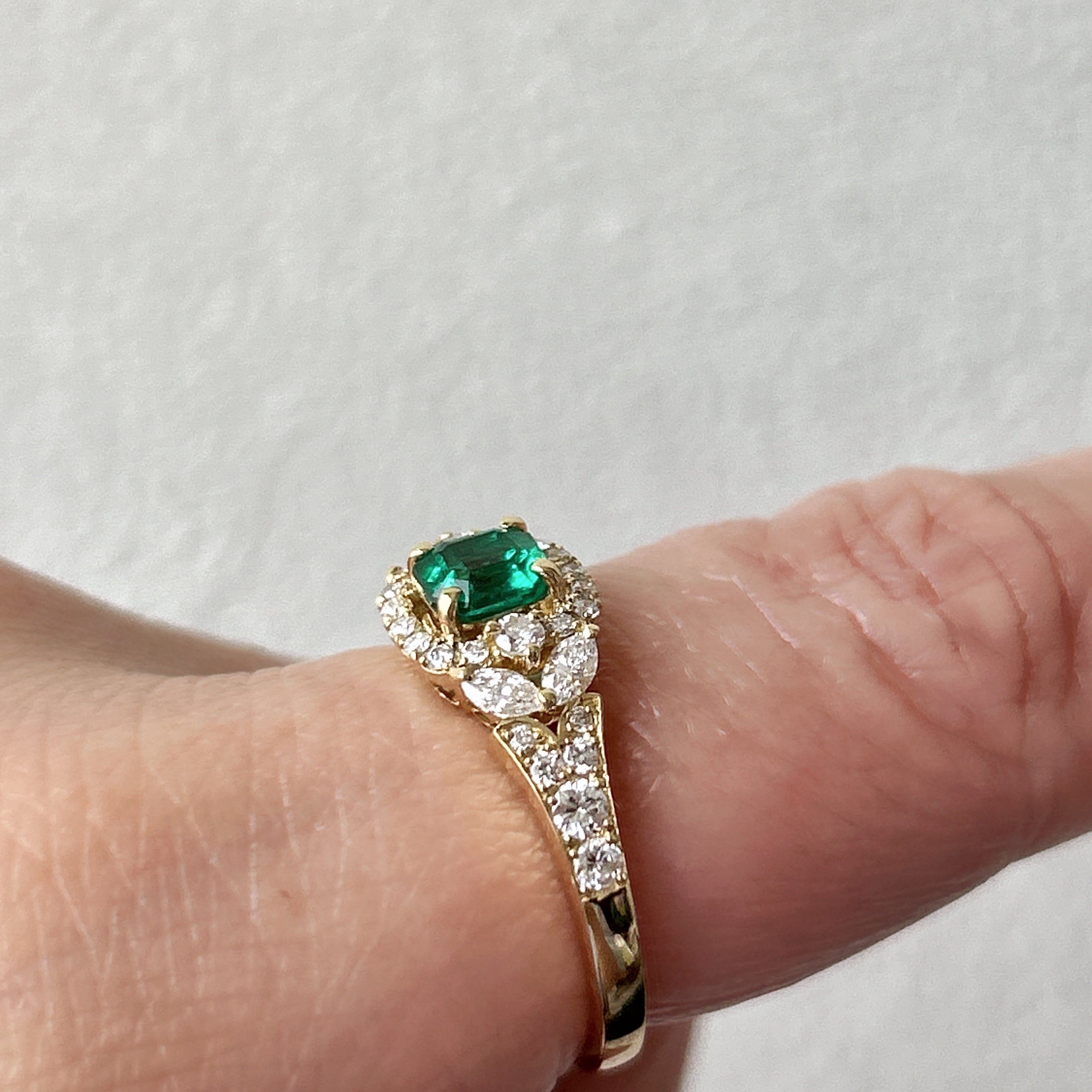 10［一点物］リング エメラルド 0.5ct前後 SQ K18YG