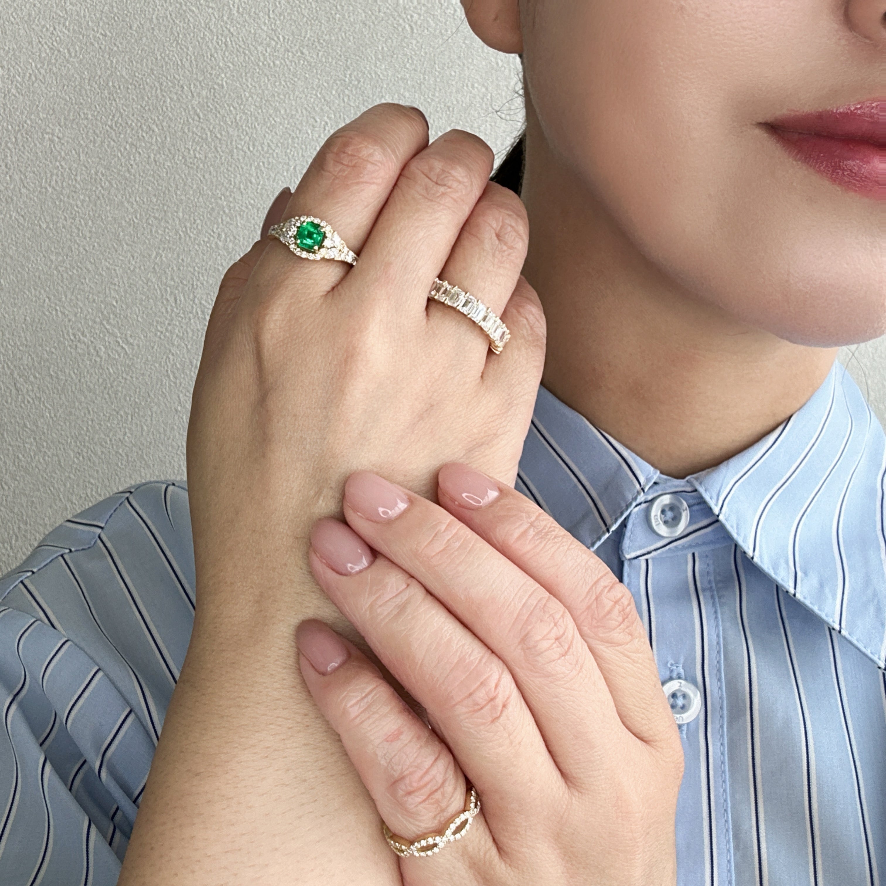 10［一点物］リング エメラルド 0.5ct前後 SQ K18YG