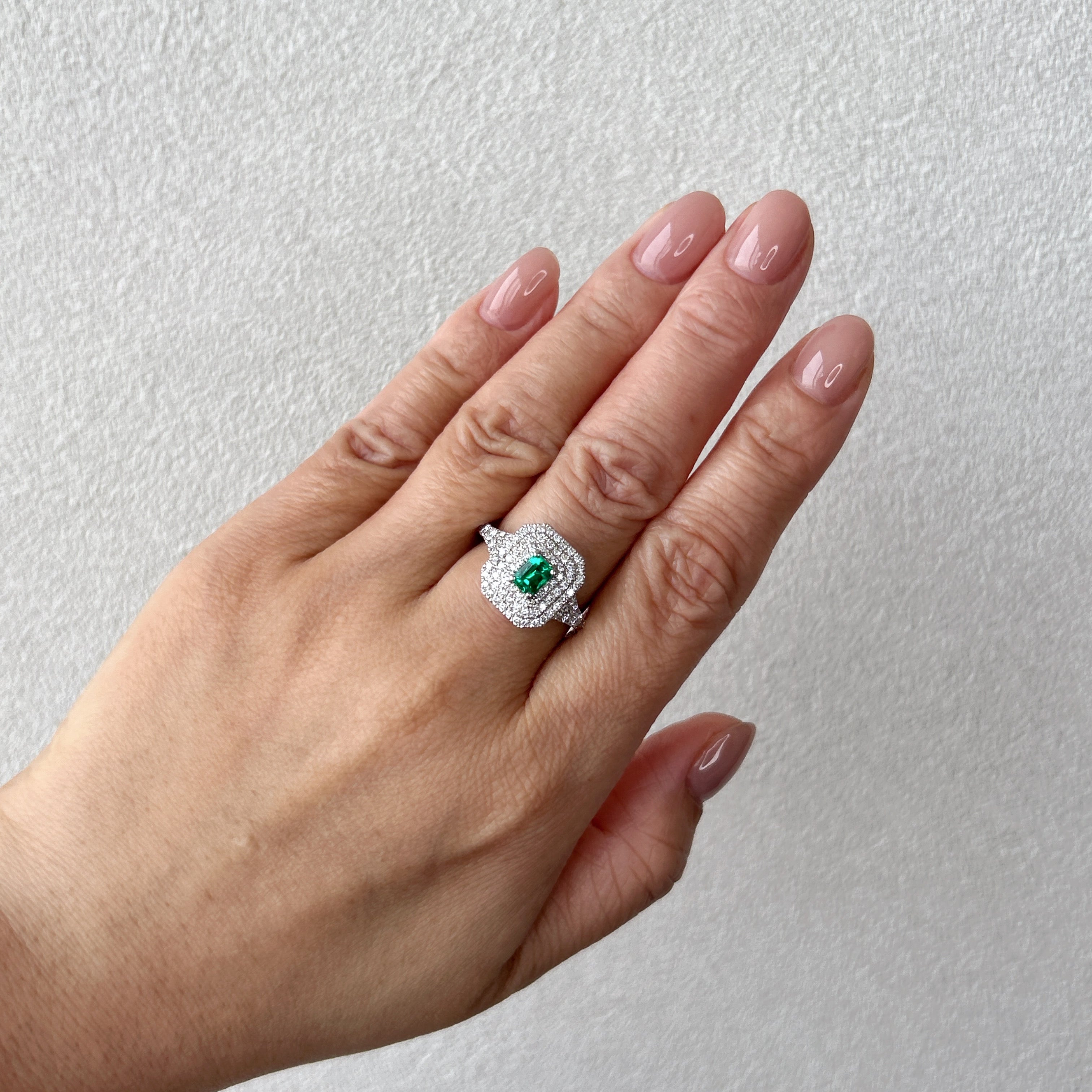 13［一点物/アドラーブル］リング エメラルド 0.4ct前後 SQ PT