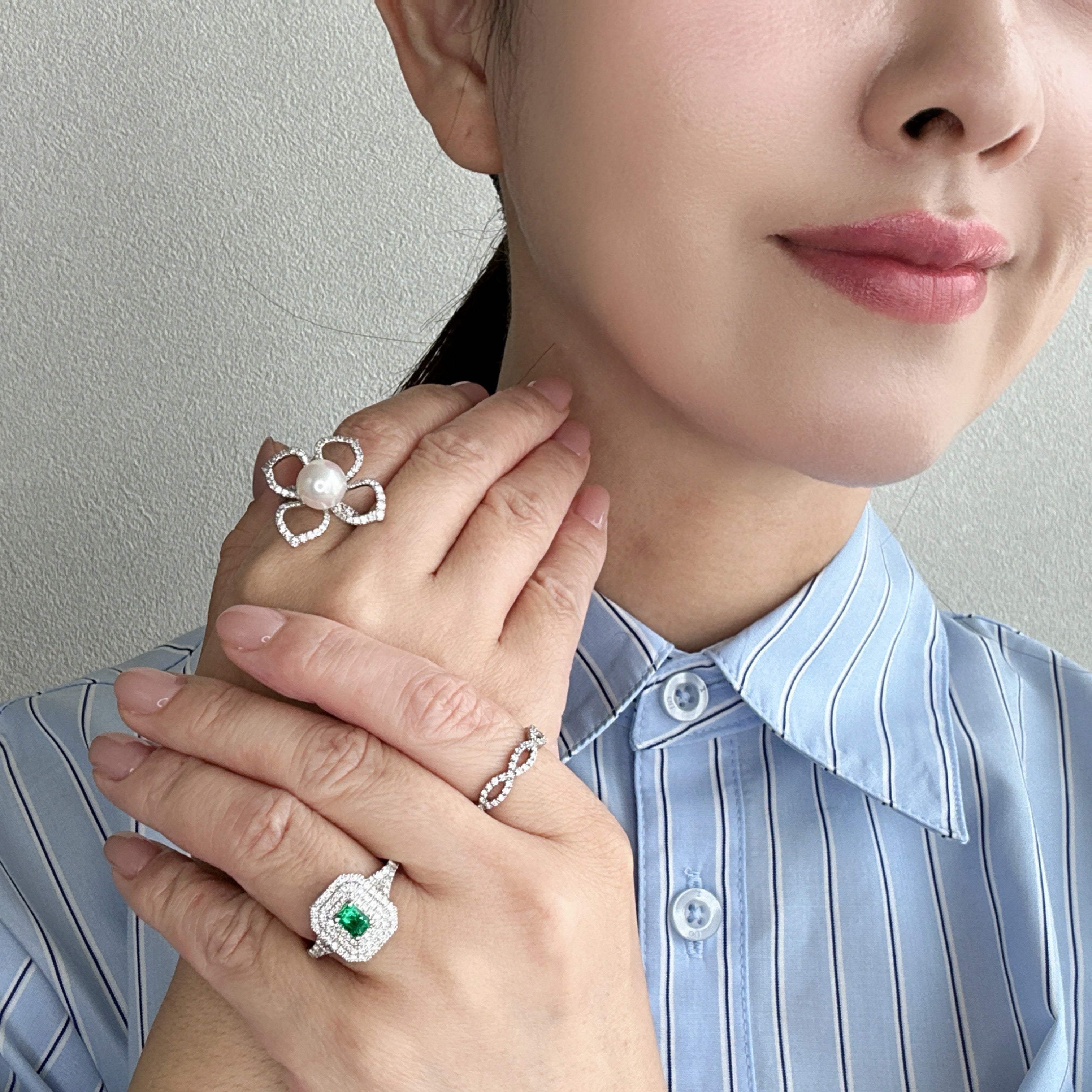 13［一点物/アドラーブル］リング エメラルド 0.4ct前後 SQ PT