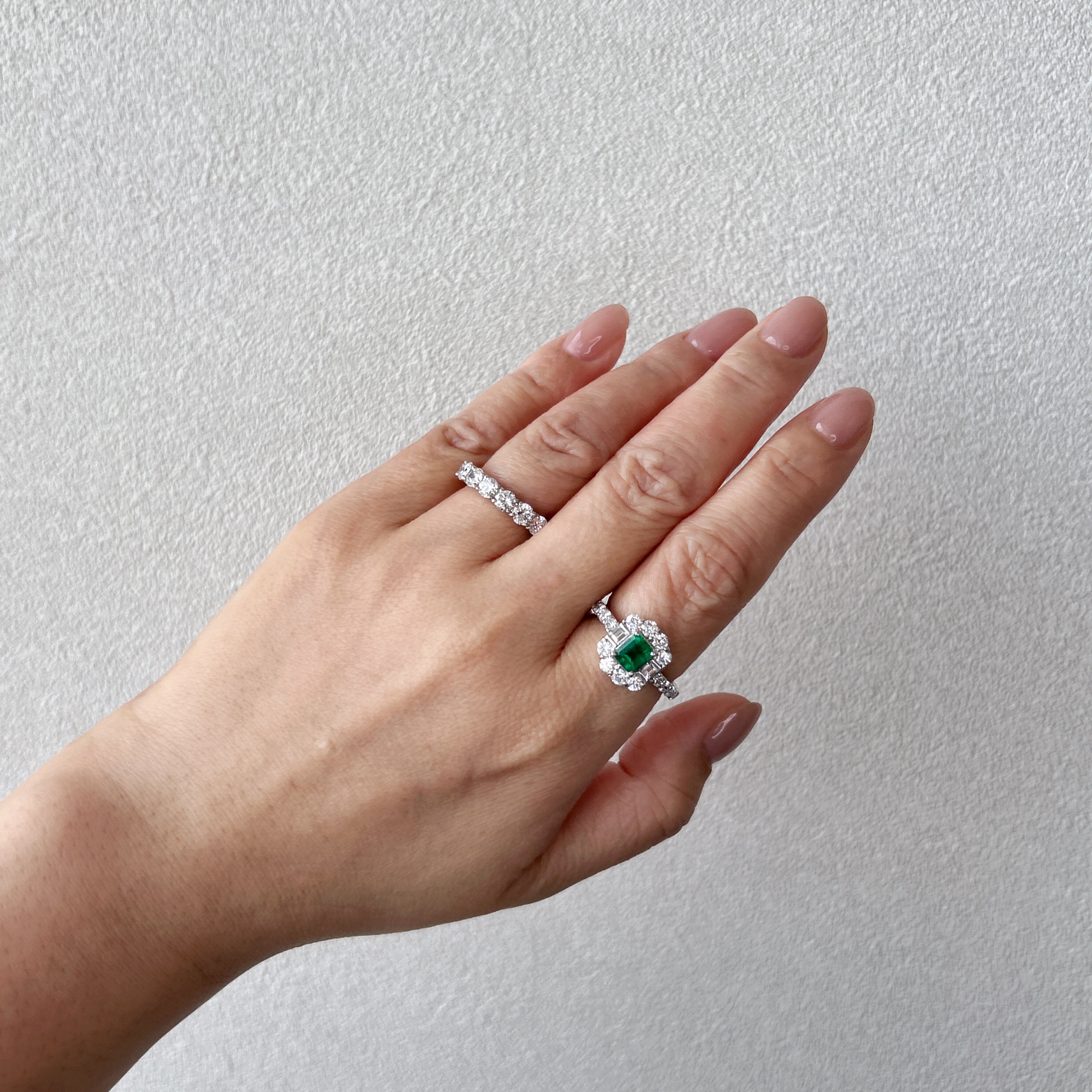 15［一点物/シュクル］リング エメラルド 中石0.6ct EM PT〜 超特品 色綺麗