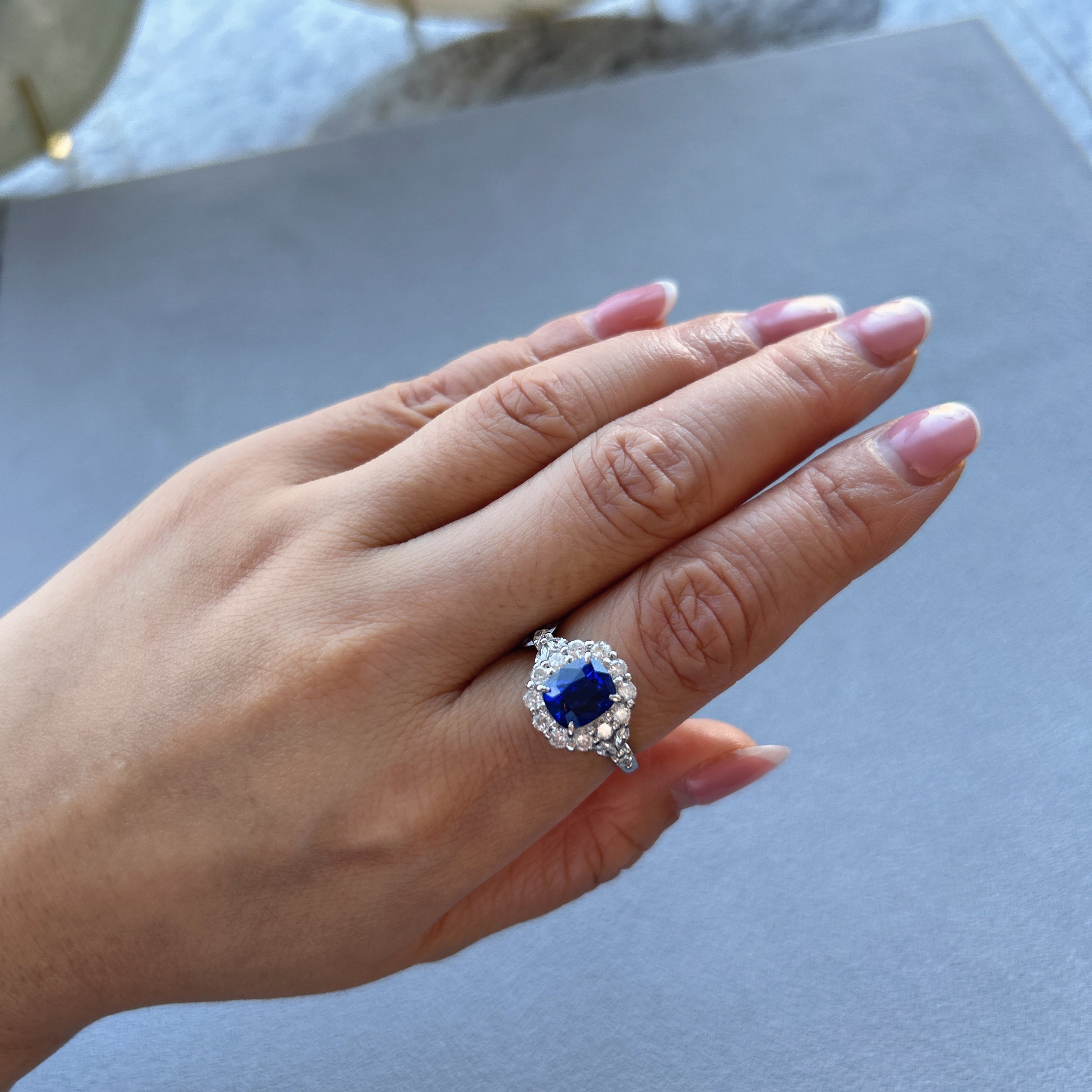 23_綺麗 ブルーサファイア 中石2.5ct　PT SQ リング〜GIA スリランカ産｜AYAKO SAKURAI（櫻井 彩子（サクライ アヤコ））公式通販サイト