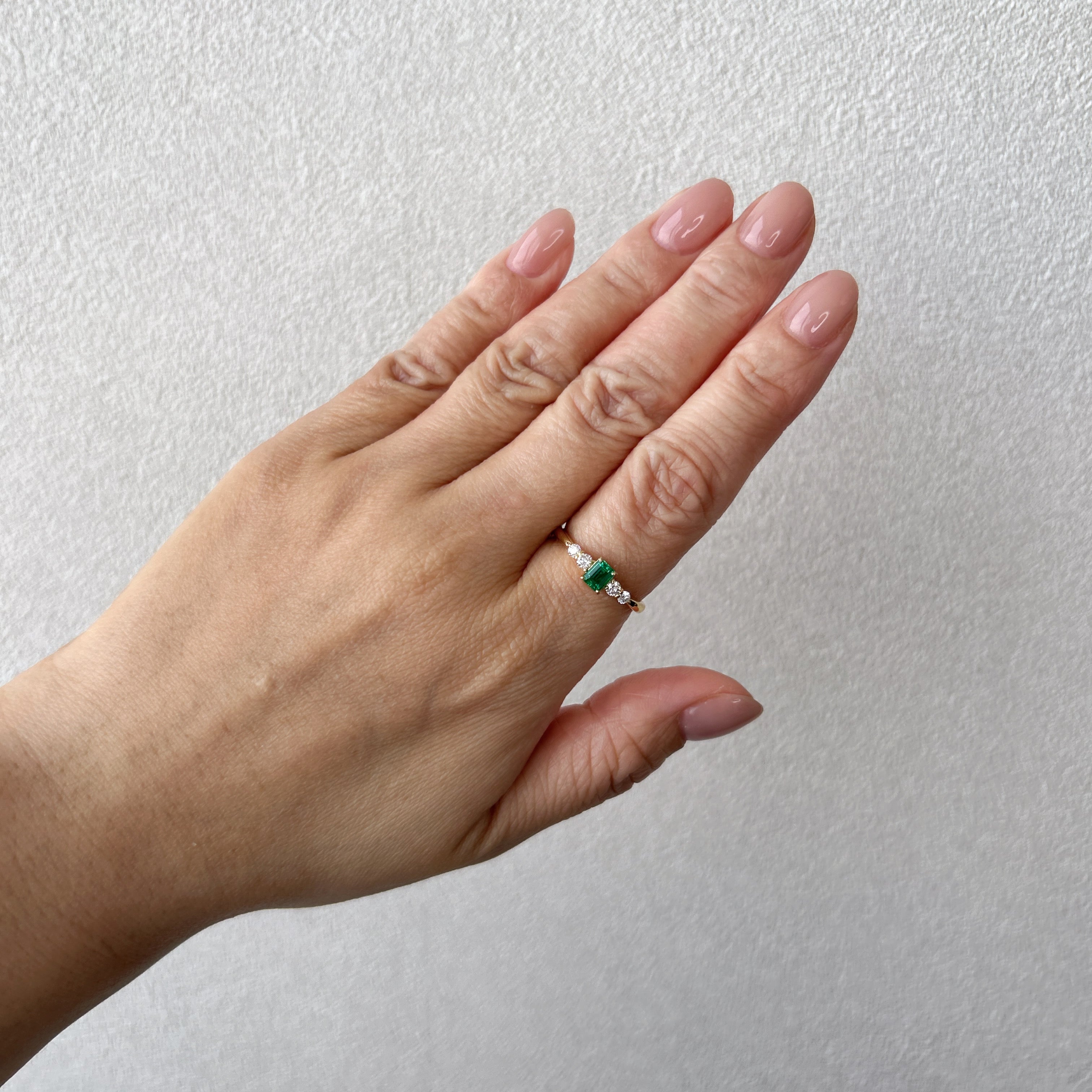 29［一点物］リング エメラルド 0.26ct SQ K18YG