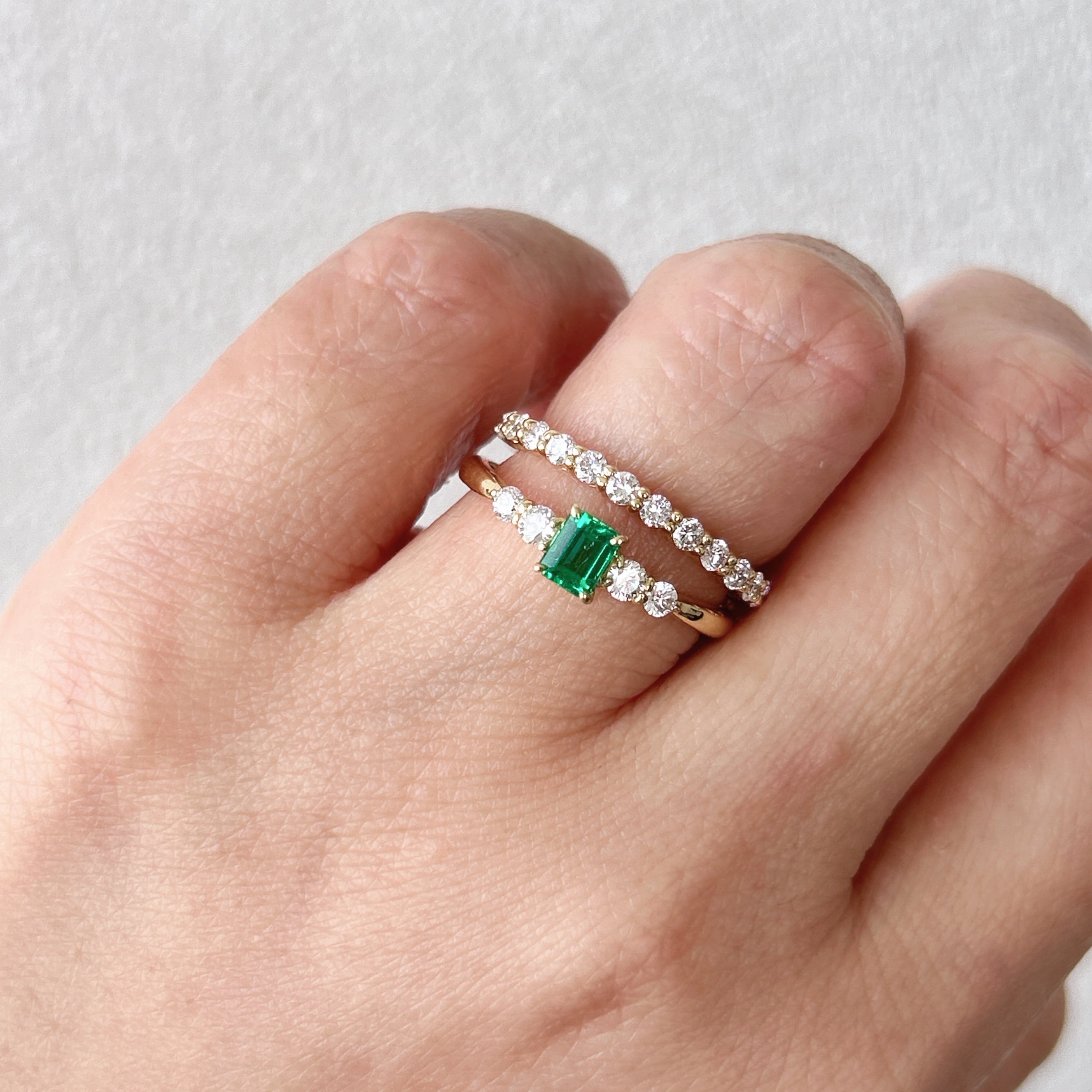 29［一点物］リング エメラルド 0.26ct SQ K18YG