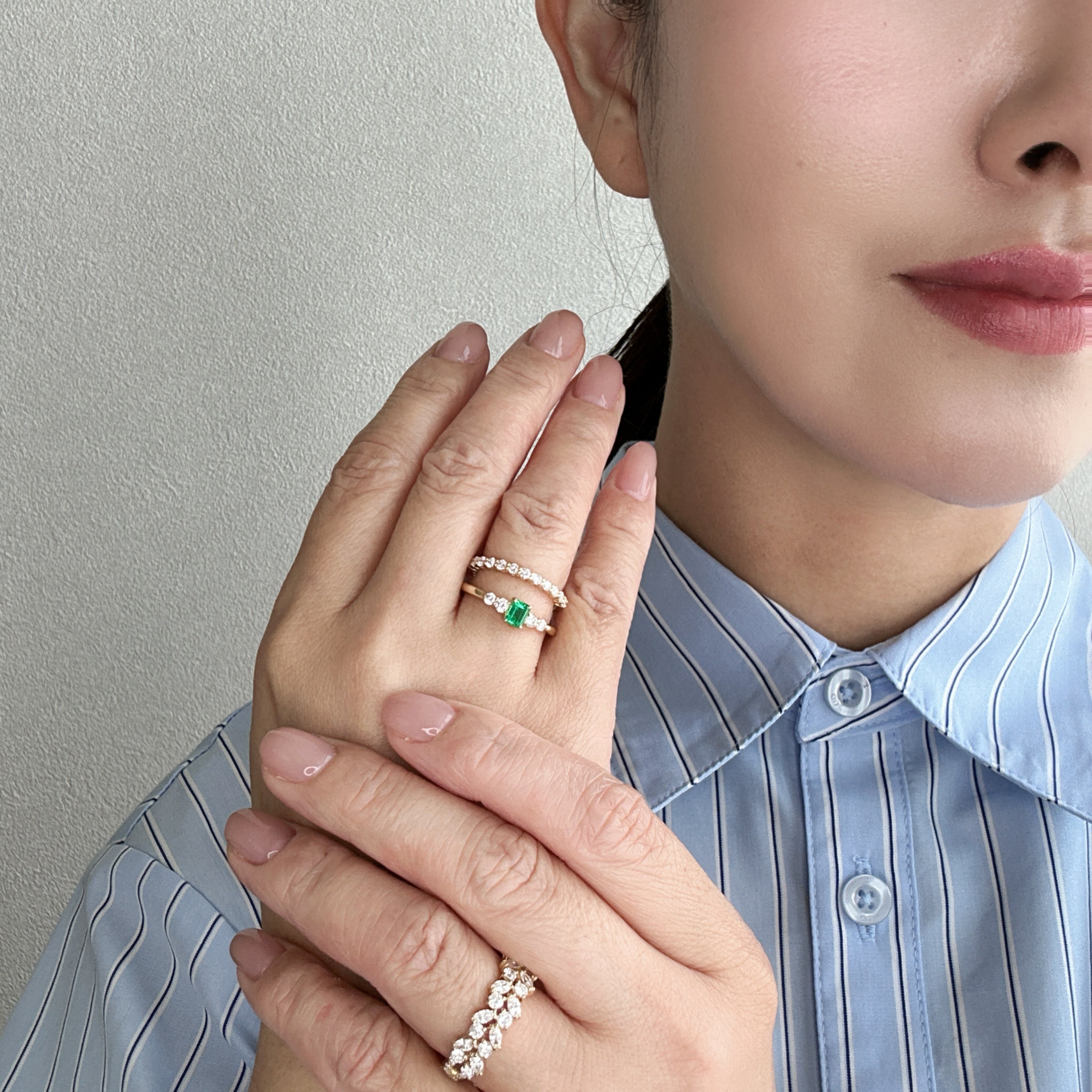 29［一点物］リング エメラルド 0.26ct SQ K18YG