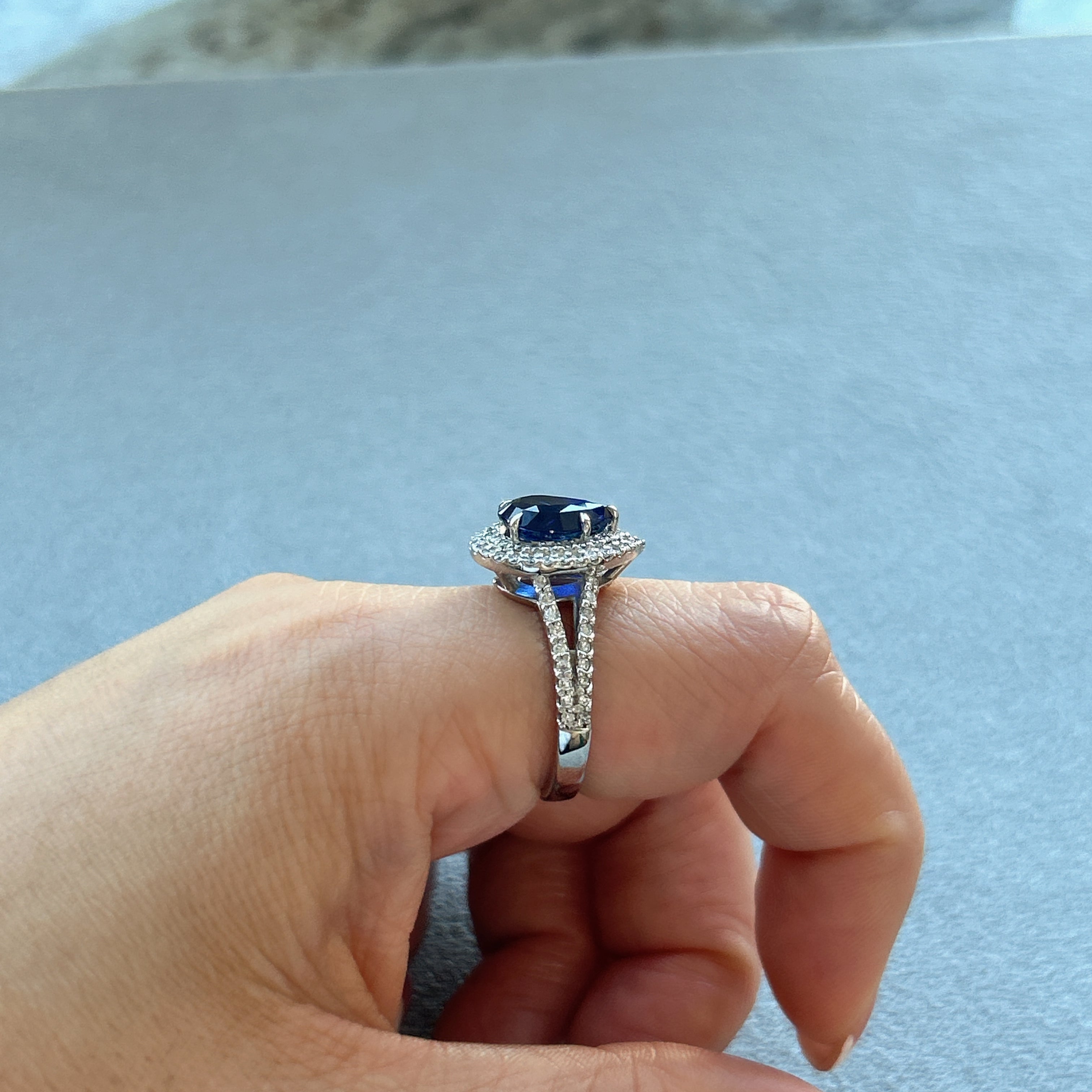 21_綺麗 ブルーサファイア 中石2.9ct　PT PS リング〜GRS スリランカ産｜AYAKO SAKURAI（櫻井 彩子（サクライ アヤコ））公式通販サイト