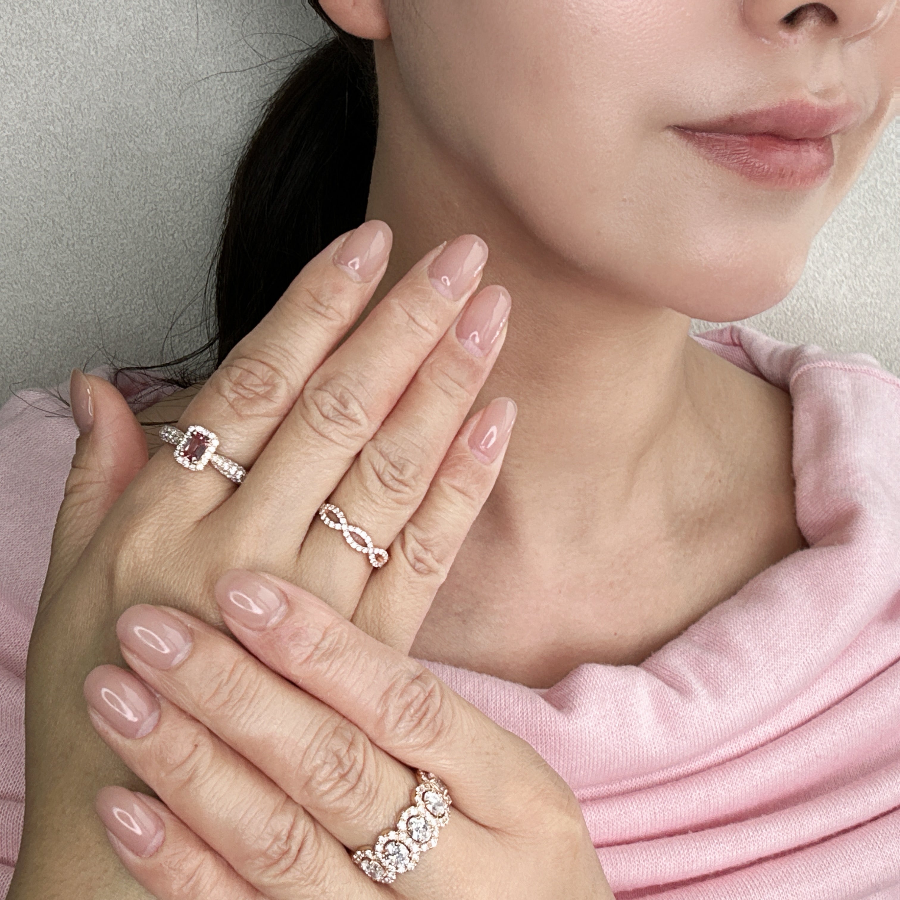 ［パリの小路］リング パパラチアサファイア 0.4ctUP SQ K18PG