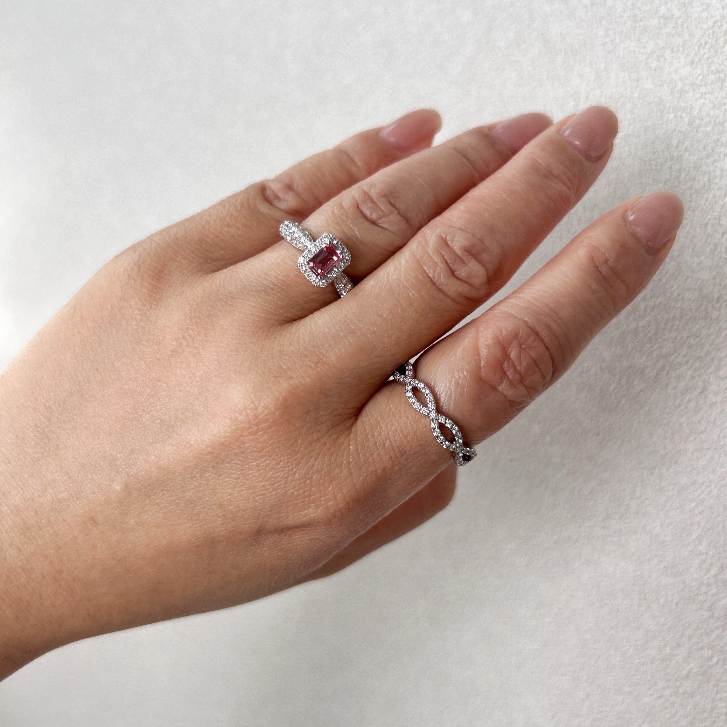 ［パリの小路］リング パパラチアサファイア 0.4ctUP SQ K18PG