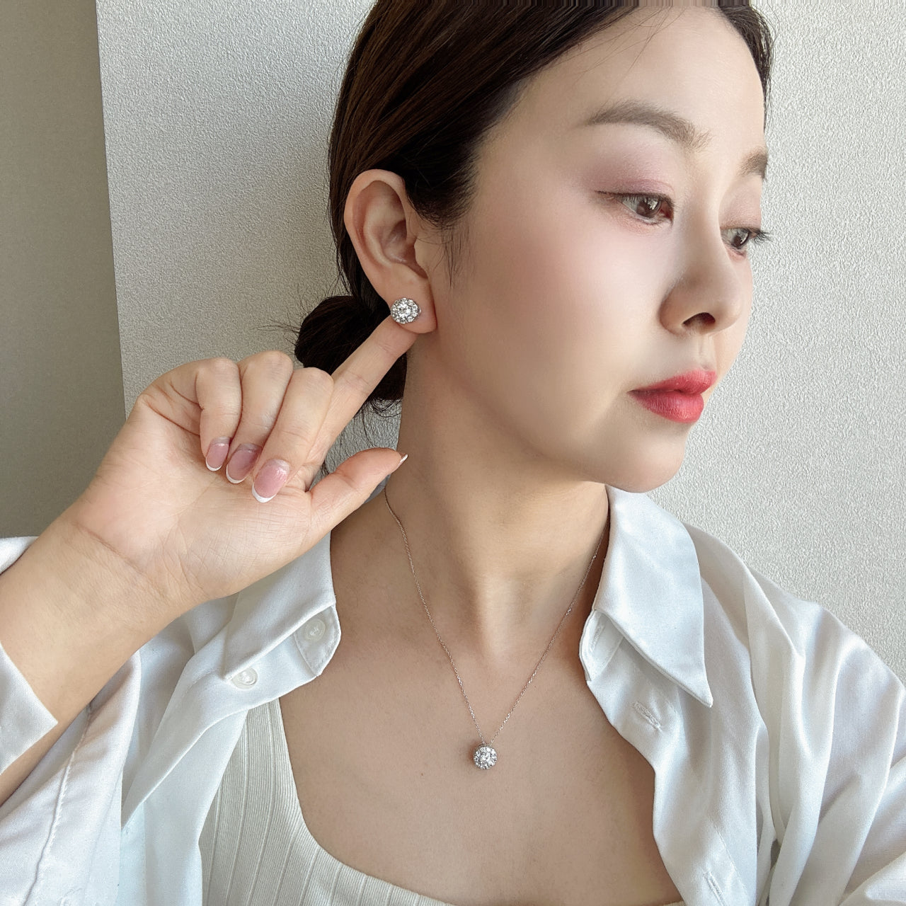 ポインターパヴェピアス〜中石0.5ct×2 G SI GD UP｜AYAKO SAKURAI（櫻井 彩子（サクライ アヤコ））公式通販サイト