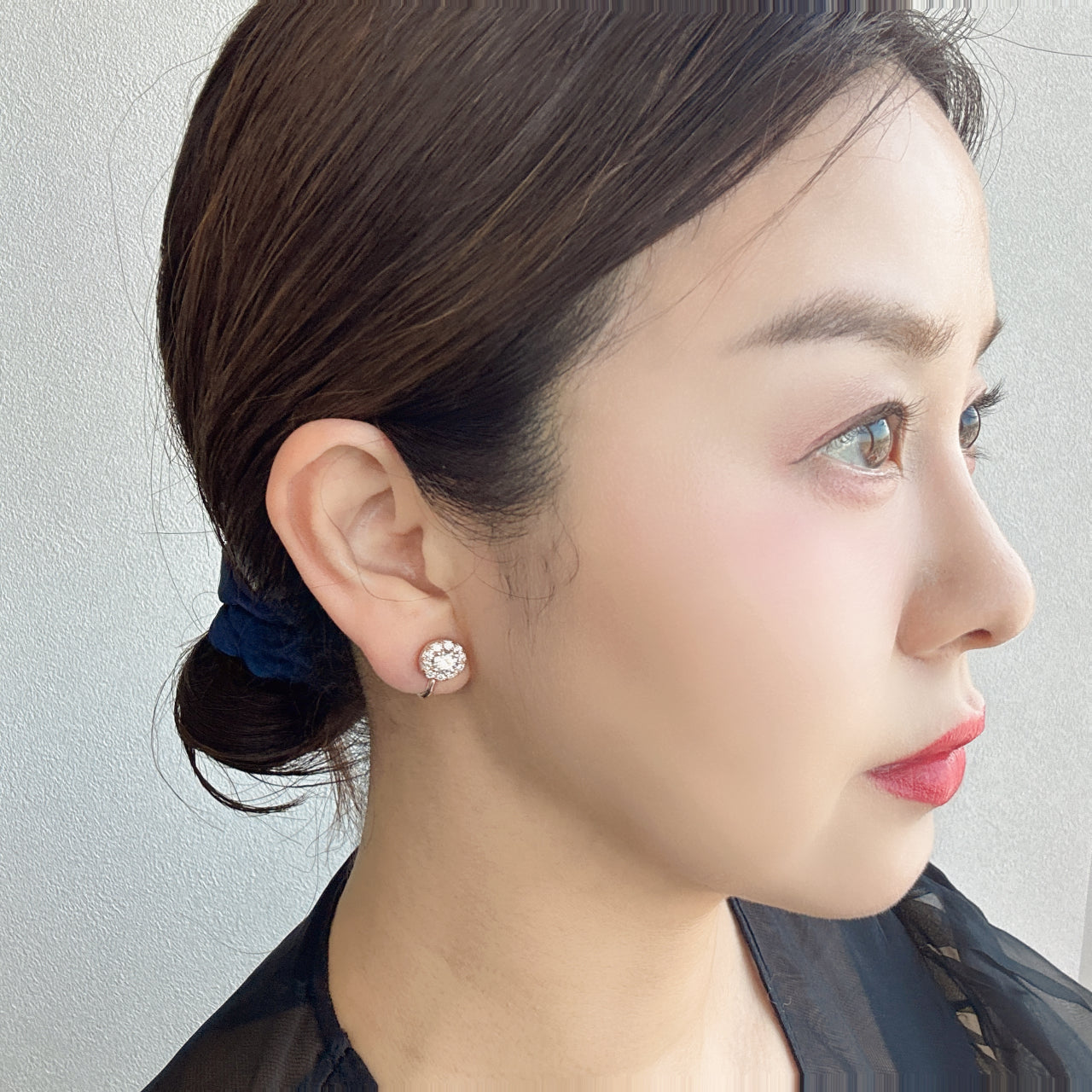 ［ポインターパヴェ0.5ct］ ダイヤモンドスタッドピアス