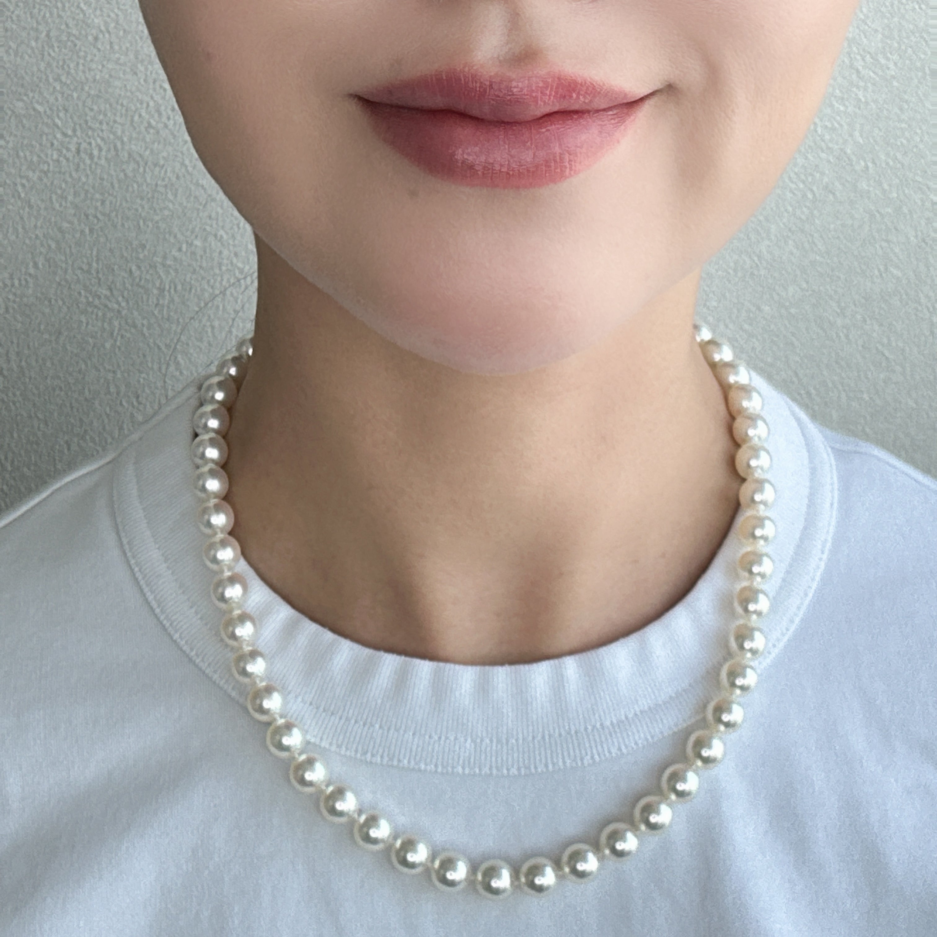 ［クラシックパールネックレス］あこや真珠8−8.5mm
