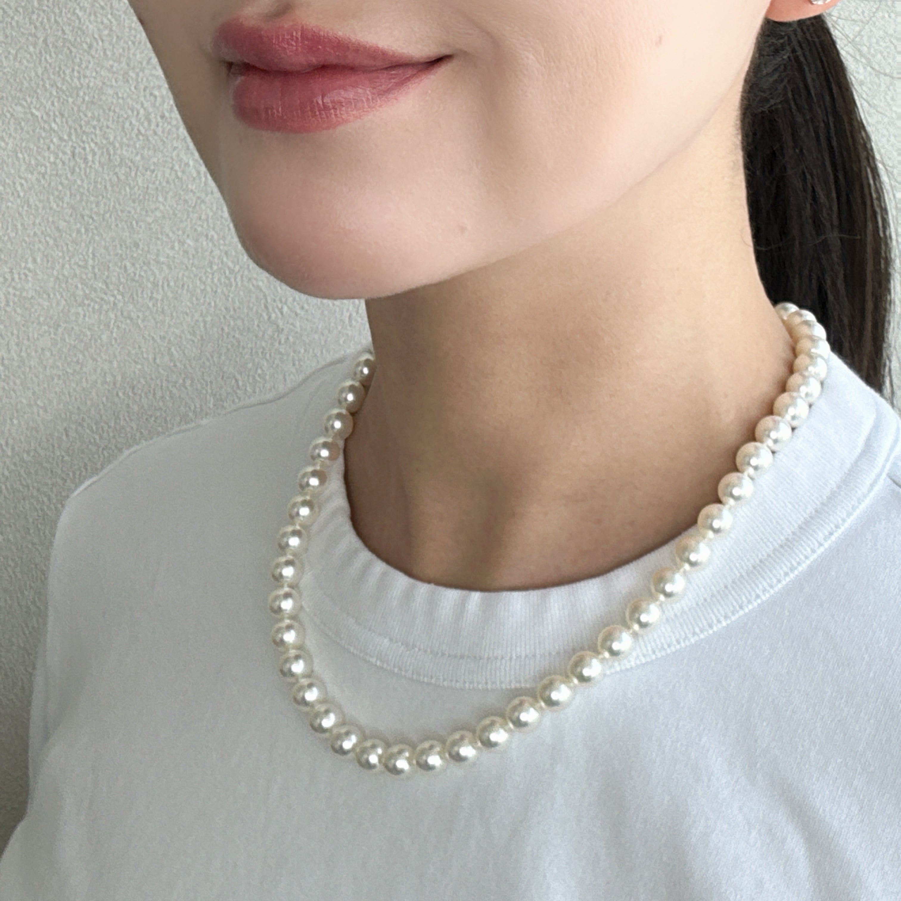 ［クラシックパールネックレス］あこや真珠8−8.5mm
