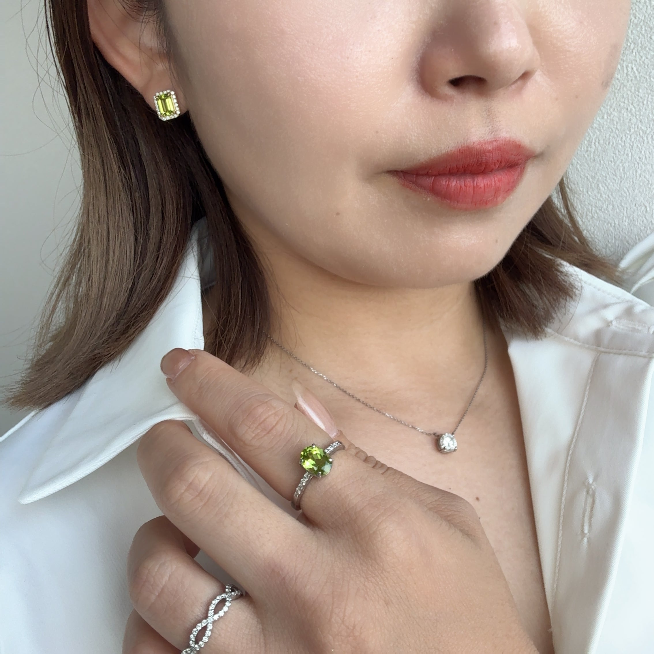 ［一点物］リング ペリドッツト 1.1ct OV PT