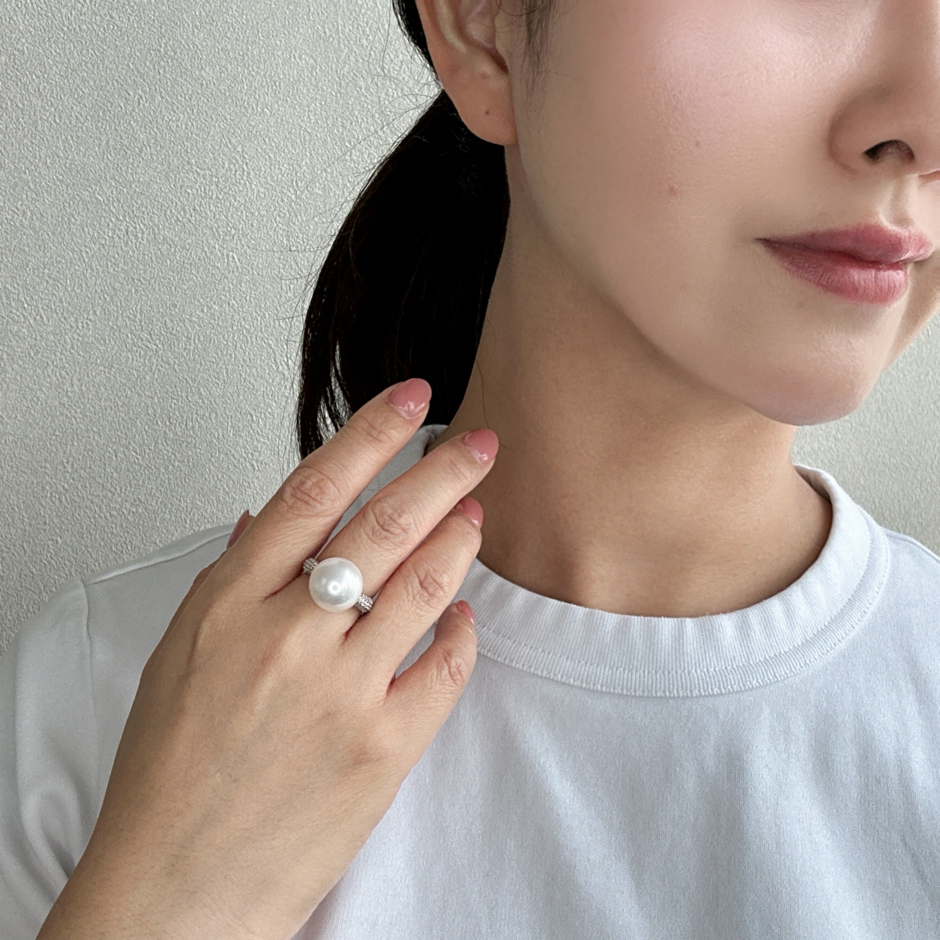 ［サンベリーナパヴェ］リング 南洋真珠 13ミリ