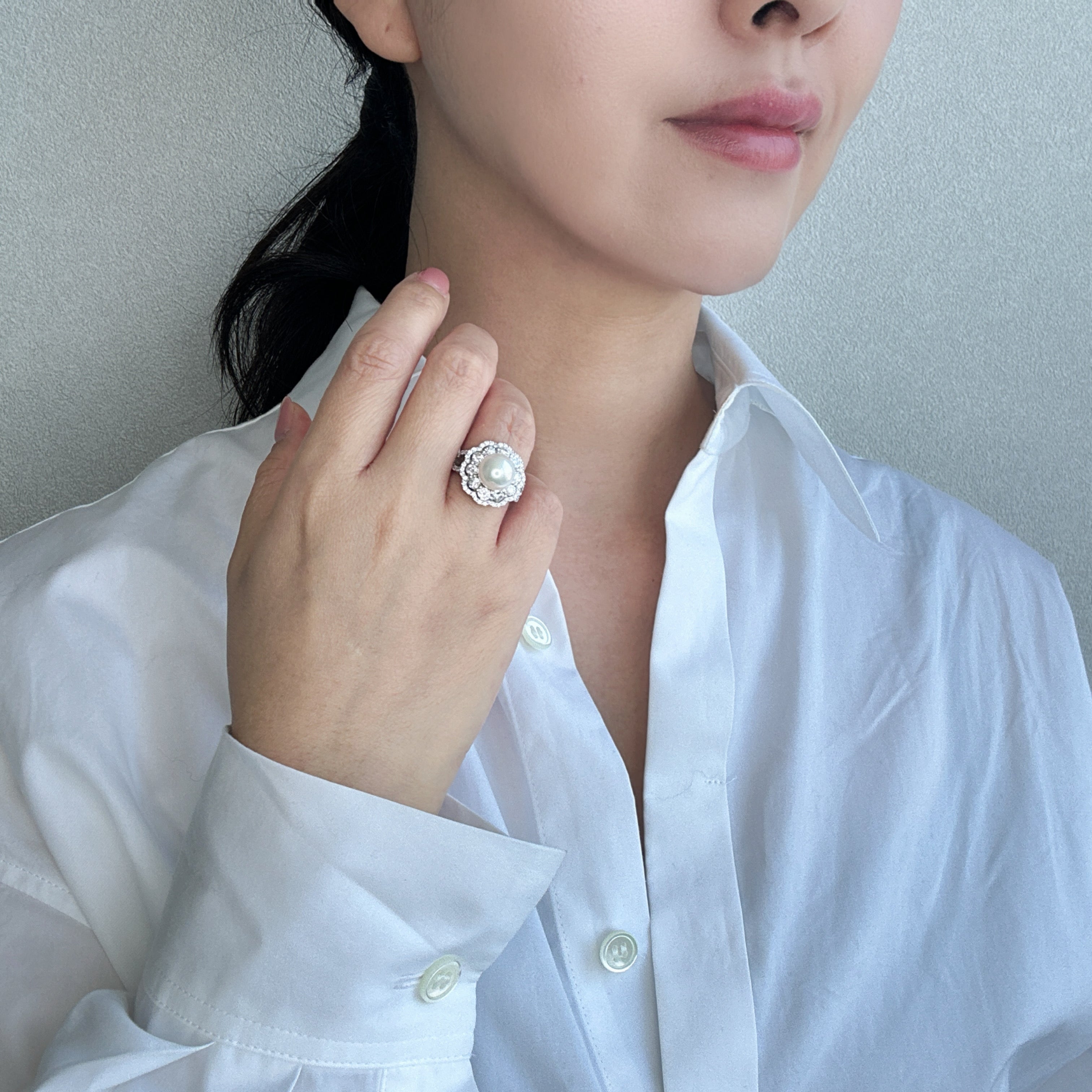 ［ダリア］リング あこや真珠9mm