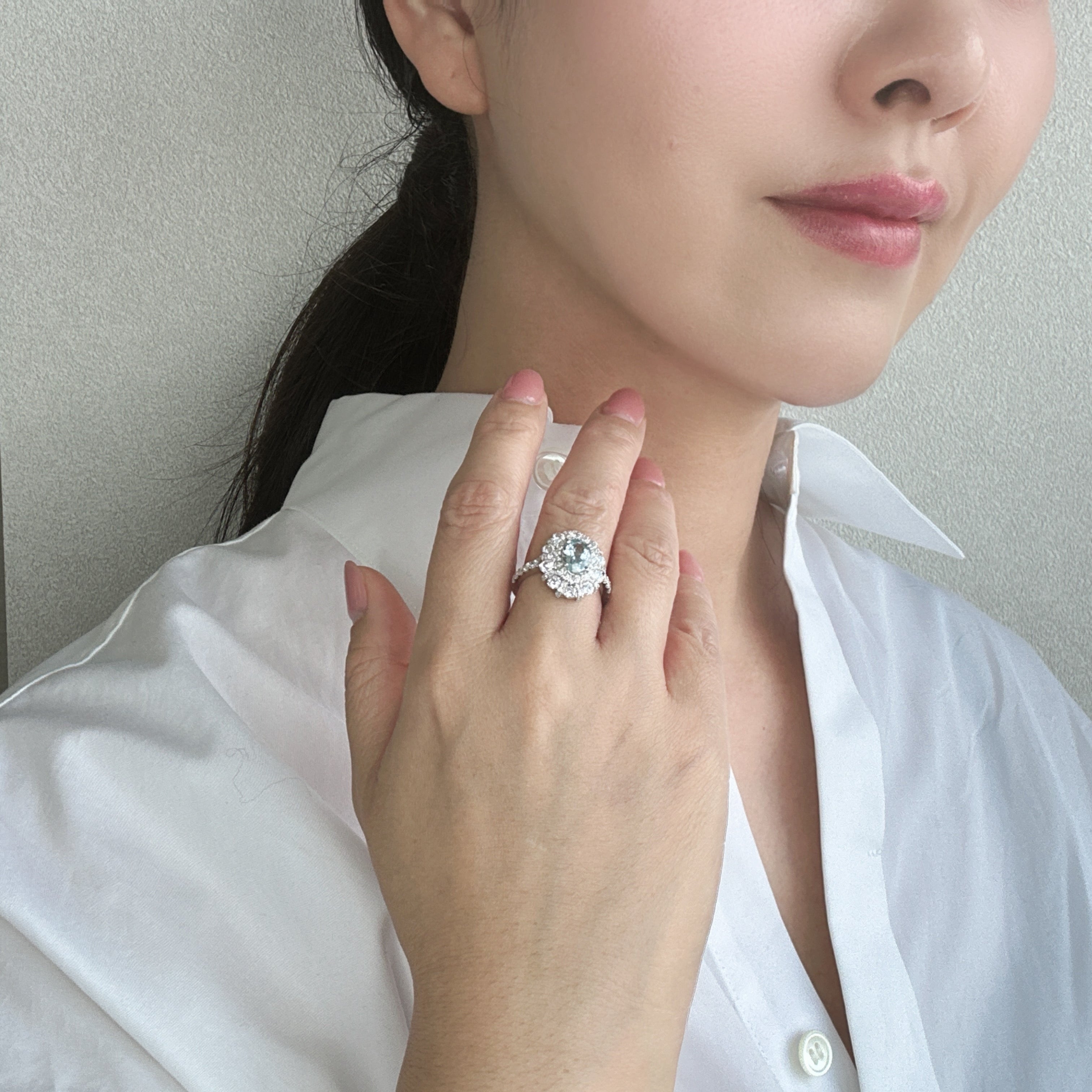 ［サマーシャワー］リング アクアマリン