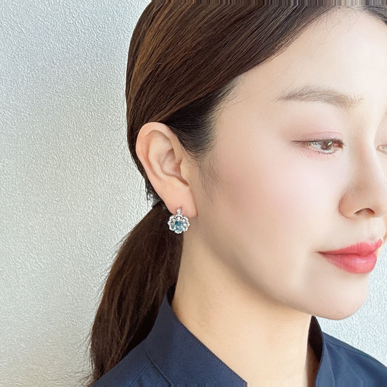 ②セラン アクアマリン 中石1ct前後×2 OV PT ピアス～サンタマリア｜AYAKO SAKURAI（櫻井 彩子（サクライ アヤコ））公式通販サイト