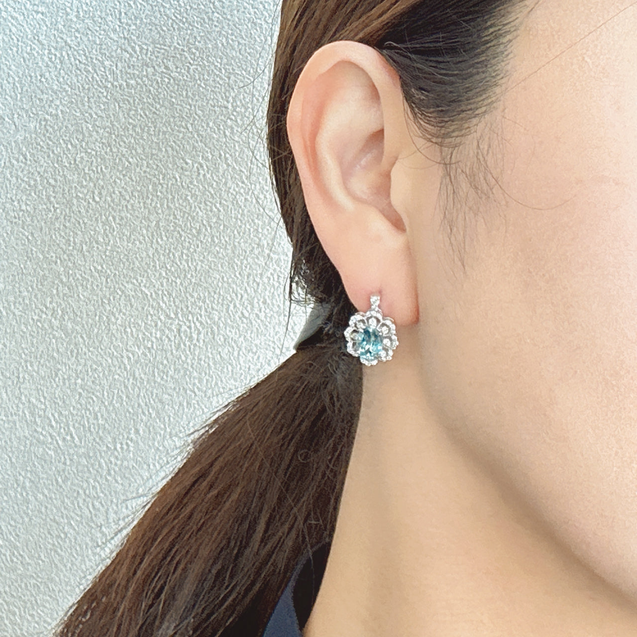 ②セラン アクアマリン 中石1ct前後×2 OV PT ピアス～サンタマリア｜AYAKO SAKURAI（櫻井 彩子（サクライ アヤコ））公式通販サイト