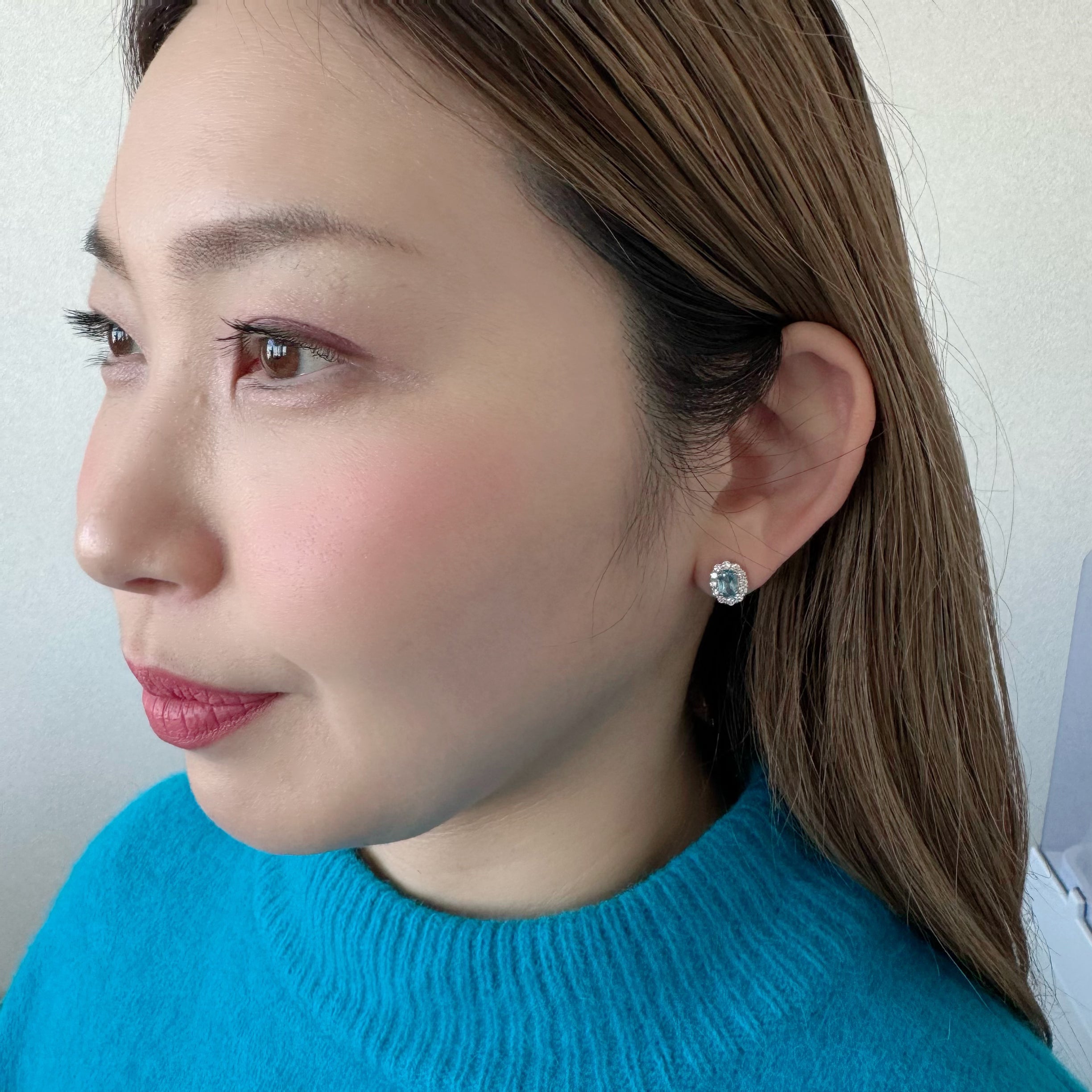 72-①アクアマリン 0.3ct前後×2 OV キャサリン妃巻き PT/K18YG ピアス｜AYAKO SAKURAI（櫻井 彩子（サクライ アヤコ））公式通販サイト