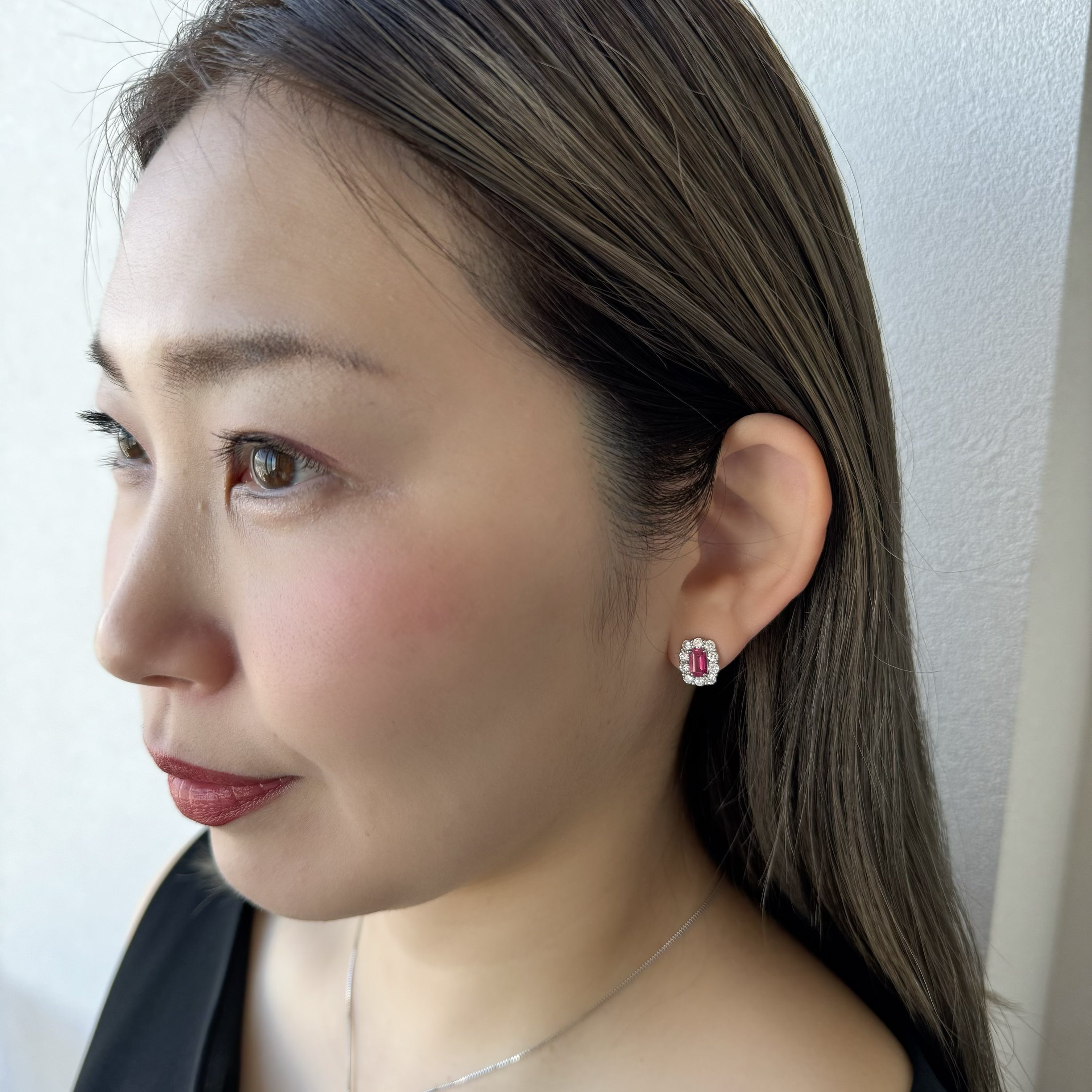 342-ルミエール ルビーピアス 中石0.5ct〜0.8ct前後×2　BK PT〜色綺麗｜AYAKO SAKURAI（櫻井 彩子（サクライ アヤコ））公式通販サイト