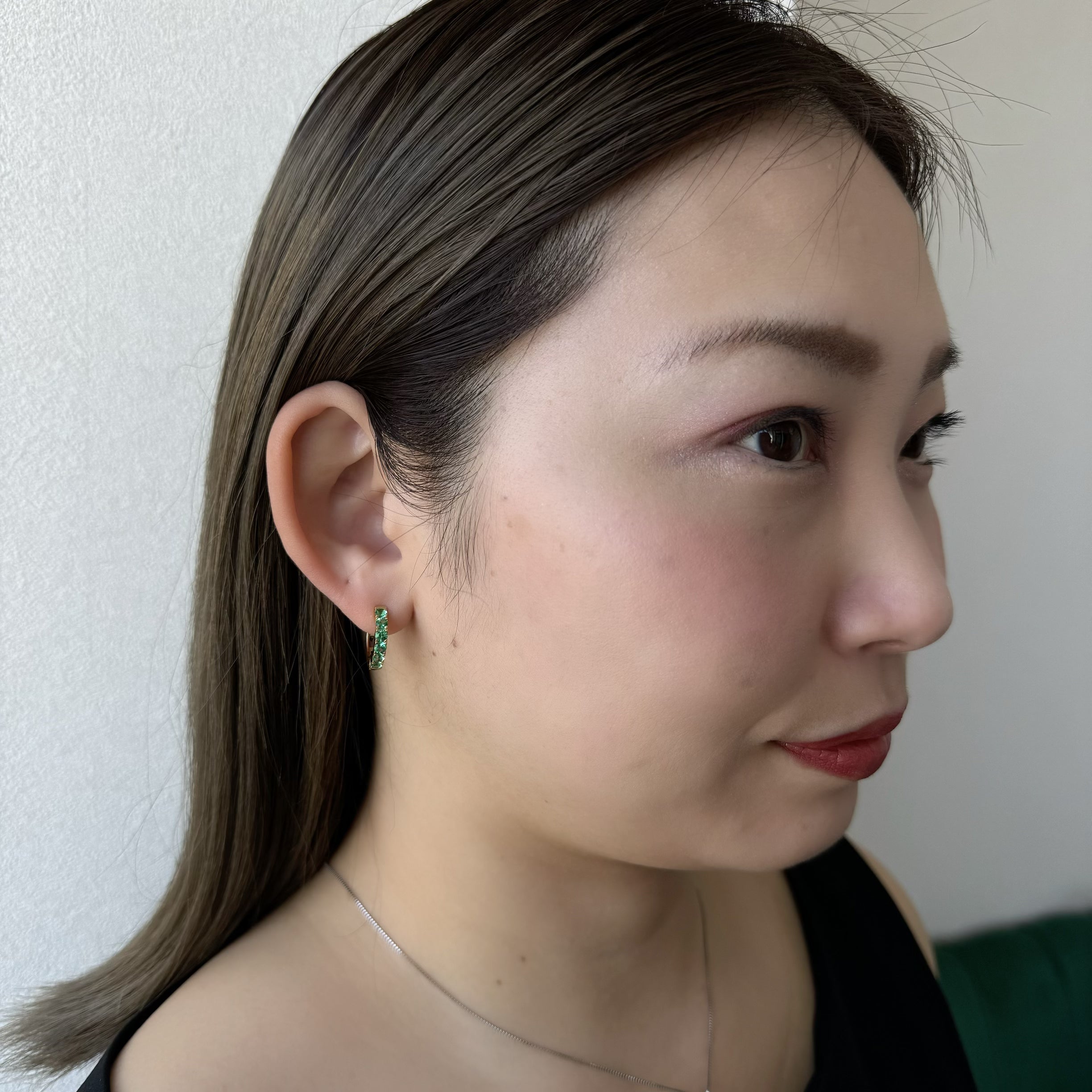 328-綺麗エメラルドフープピアス EM0.5ct前後×2 PT/K18YG｜AYAKO SAKURAI（櫻井 彩子（サクライ アヤコ））公式通販サイト